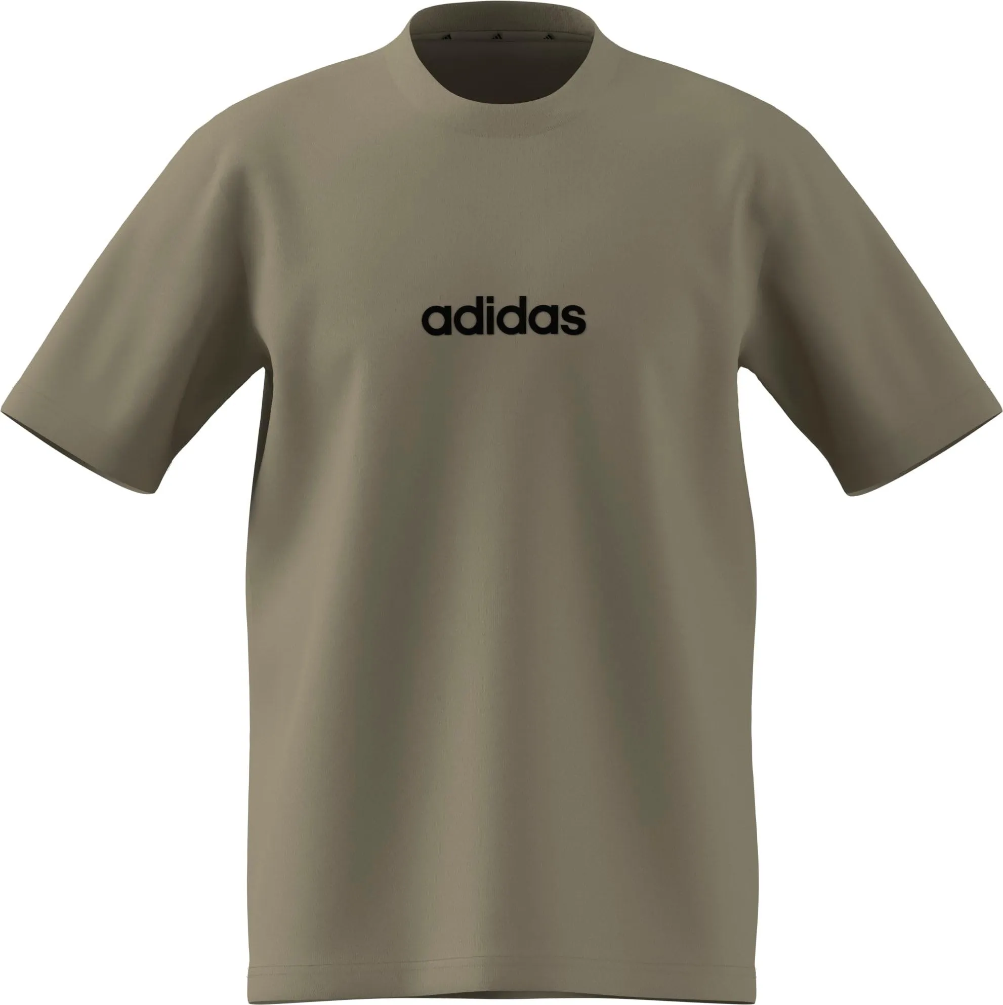 adidas Essentials Linear Single Jersey Tee, Wonder Cargo/Black, L - immagine 1