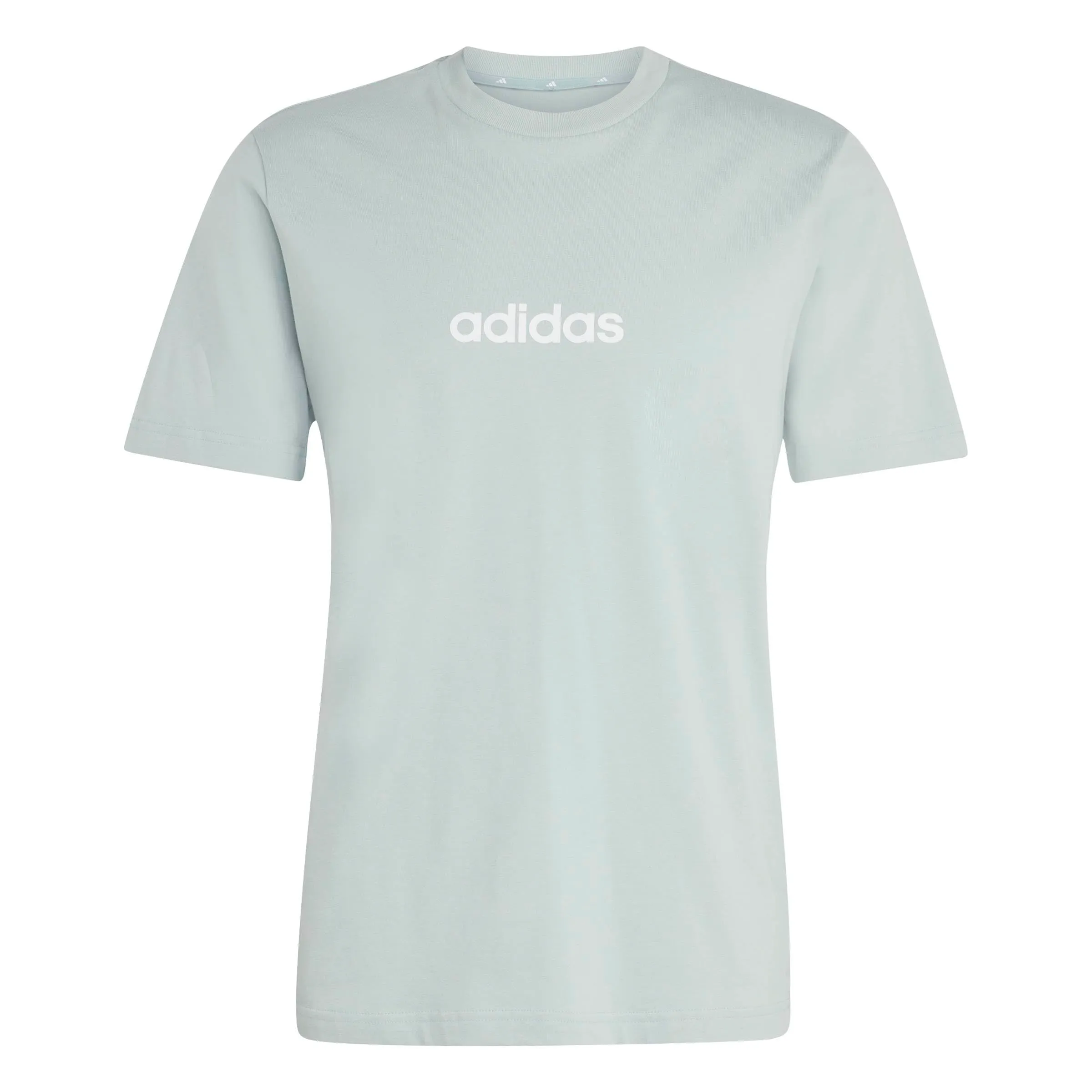 adidas Essentials Linear Single Jersey Tee - Wonder Sage/White - L - immagine 1