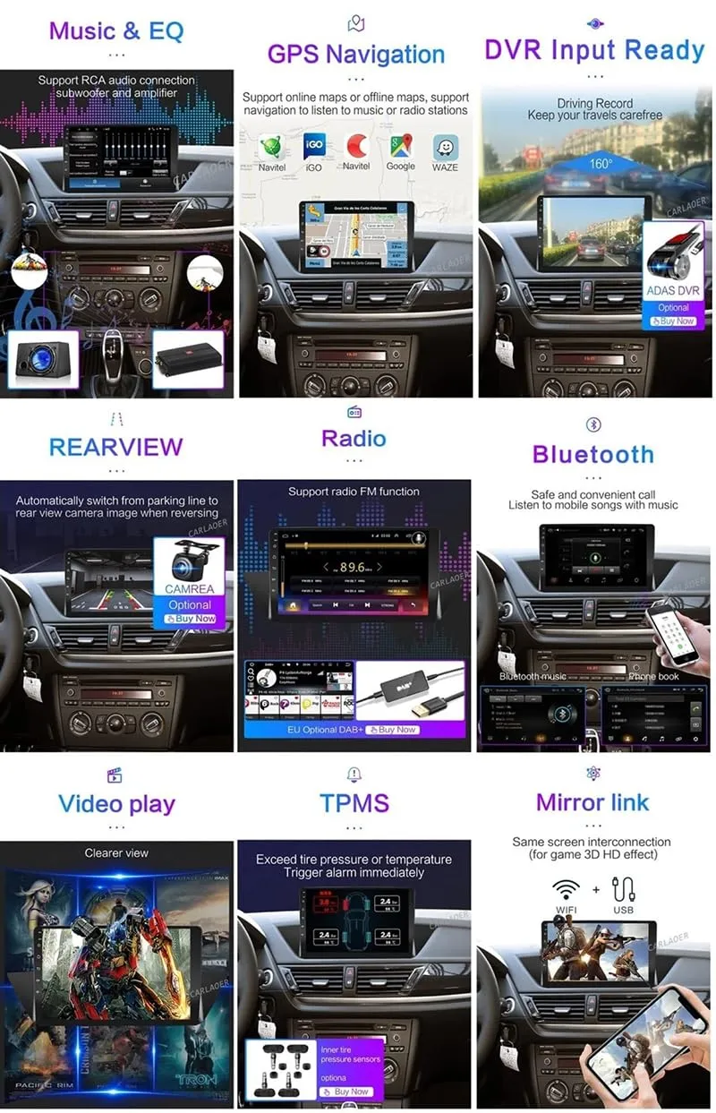 YFYANFEI Autoradio 2 DIN per Skoda Yeti 2009-2014, 9 Pollici HD Touch Screen, Android 14, Bluetooth, WiFi, 1G+32G, 4 Core - immagine 5