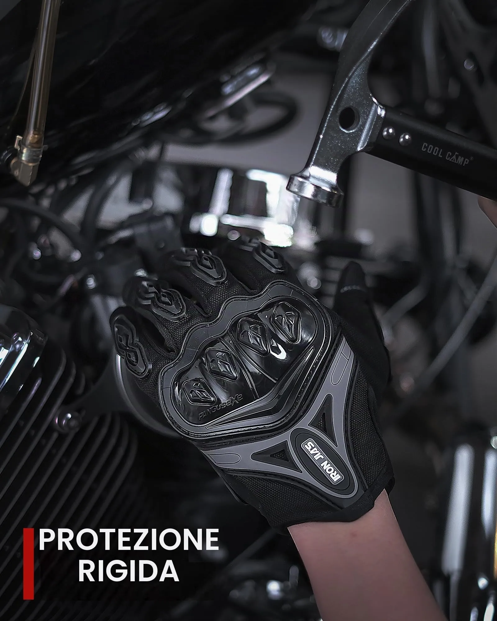 IRON JIA'S Guanti da Moto Estivi da Uomo Touch Screen Traspiranti Nero, XXL - immagine 4