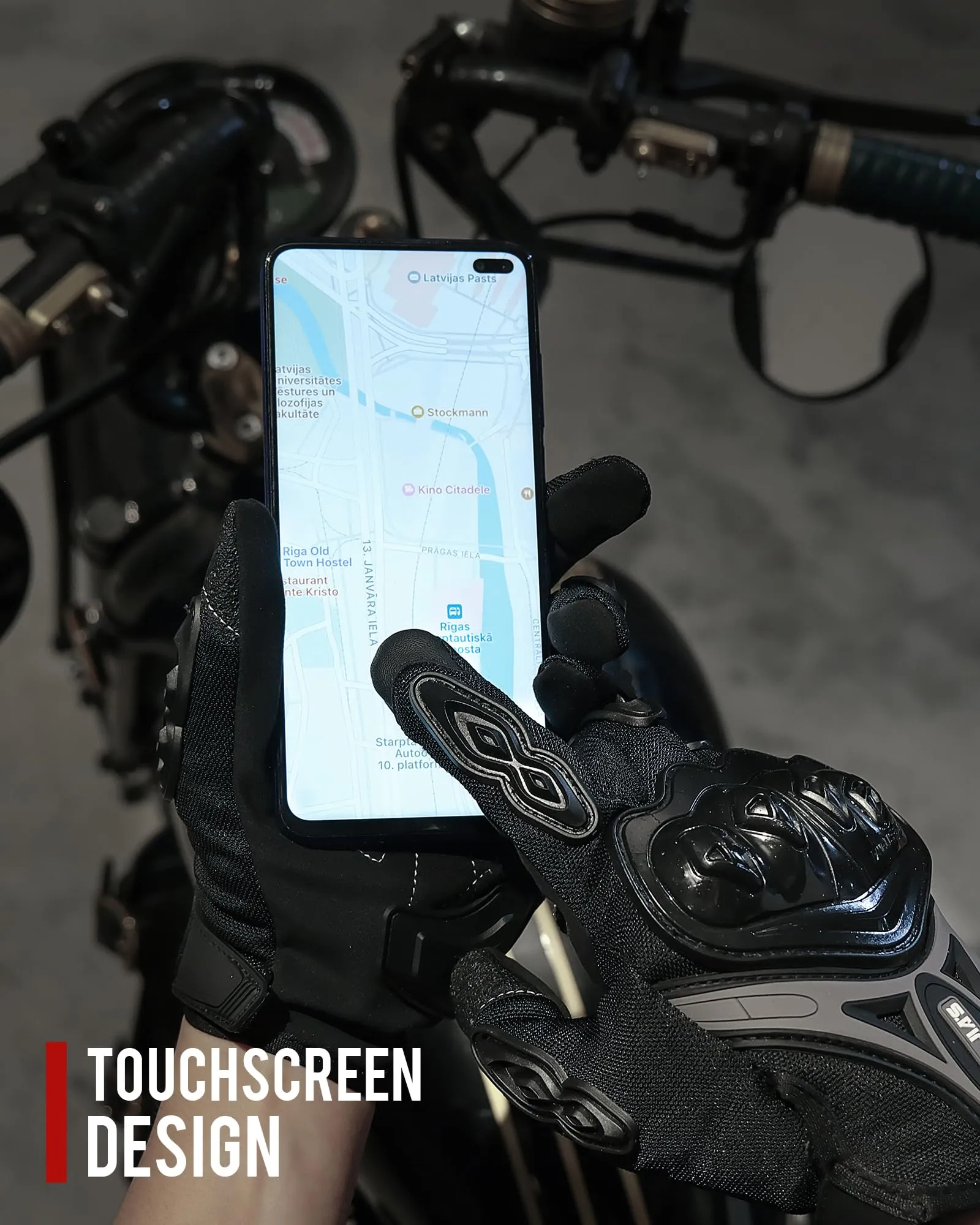 IRON JIA'S Guanti da Moto Estivi da Uomo Touch Screen Traspiranti Nero, XXL - immagine 5