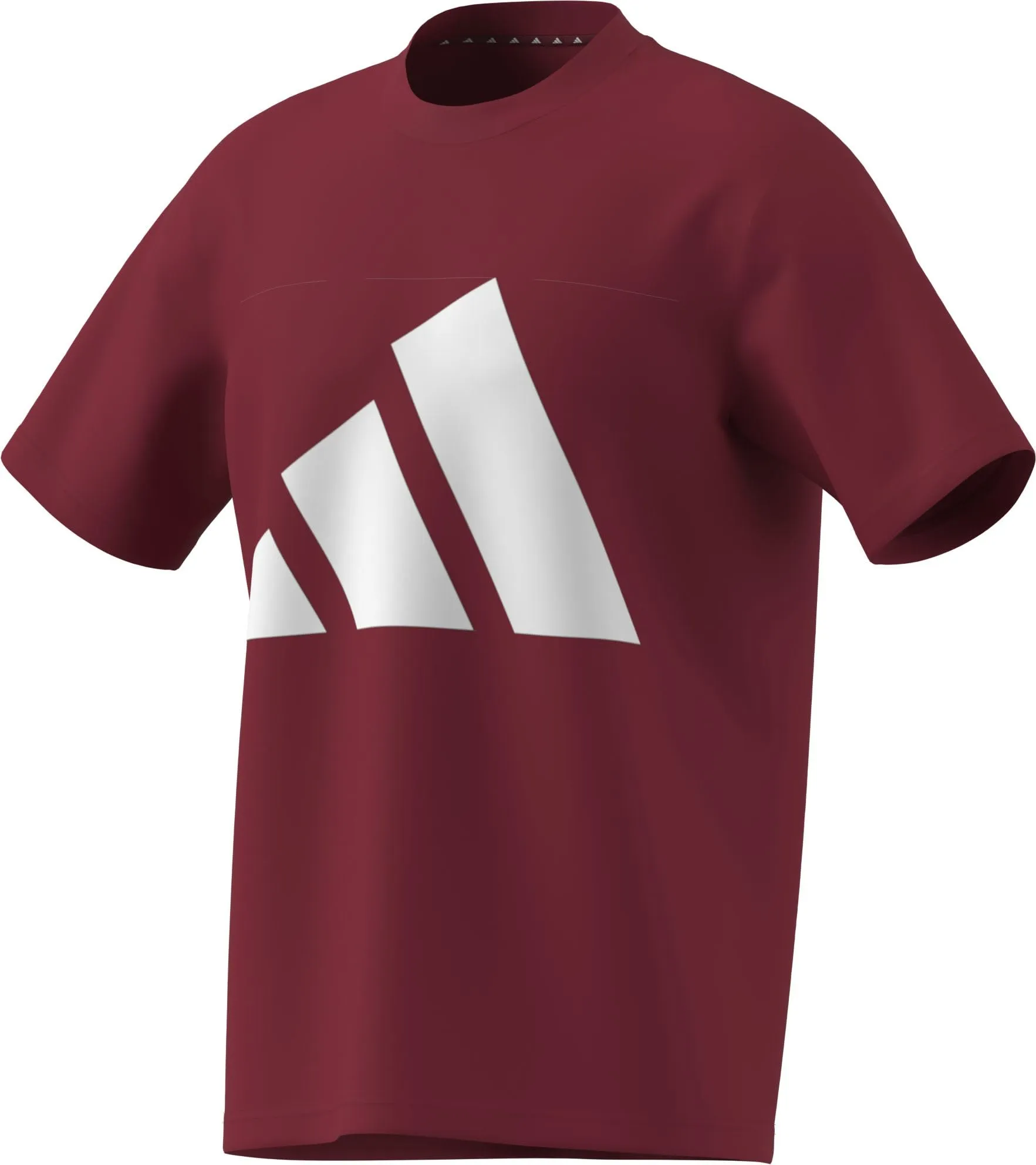 adidas Essentials Big Logo Single Jersey Tee - Active Maroon/White - L - immagine 3