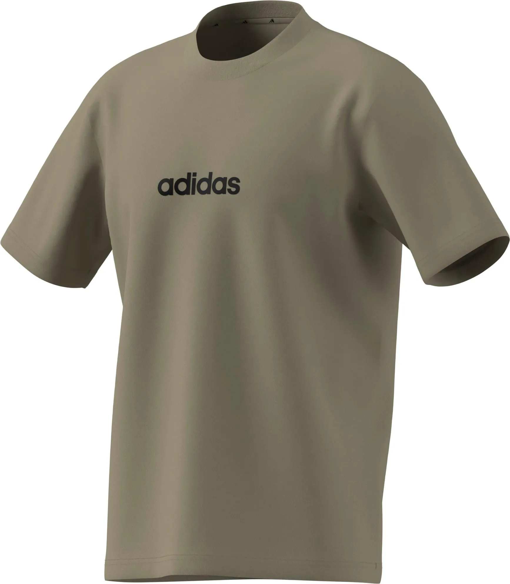 adidas Essentials Linear Single Jersey Tee, Wonder Cargo/Black, XXL - immagine 3