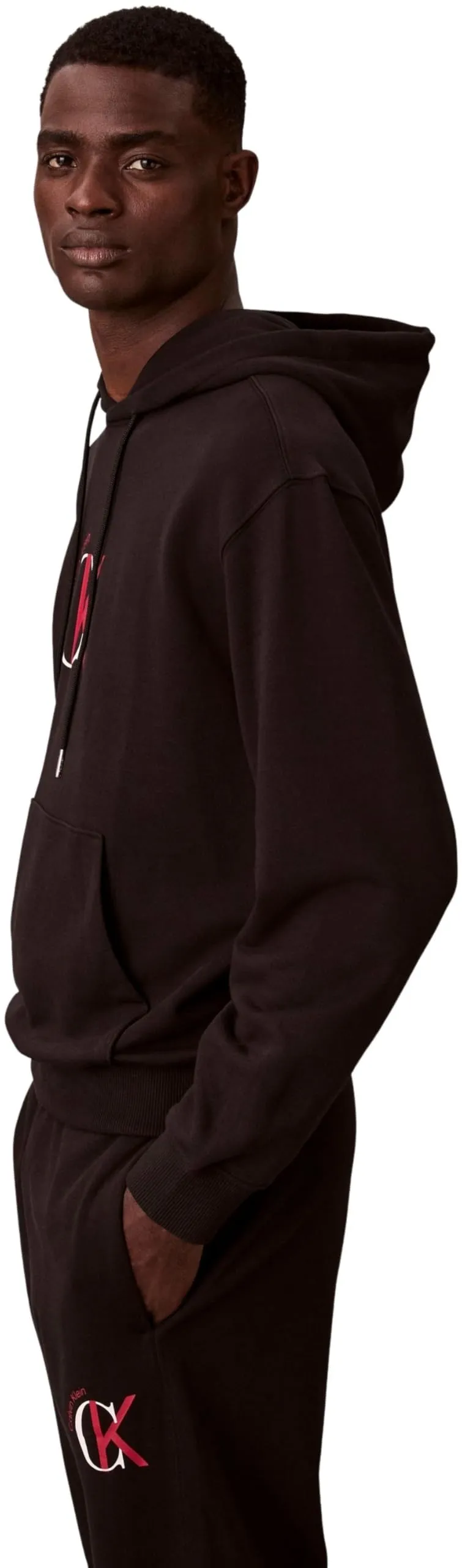 Calvin Klein Uomo Felpa con Cappuccio Terry Graphic, Nero, S - immagine 8