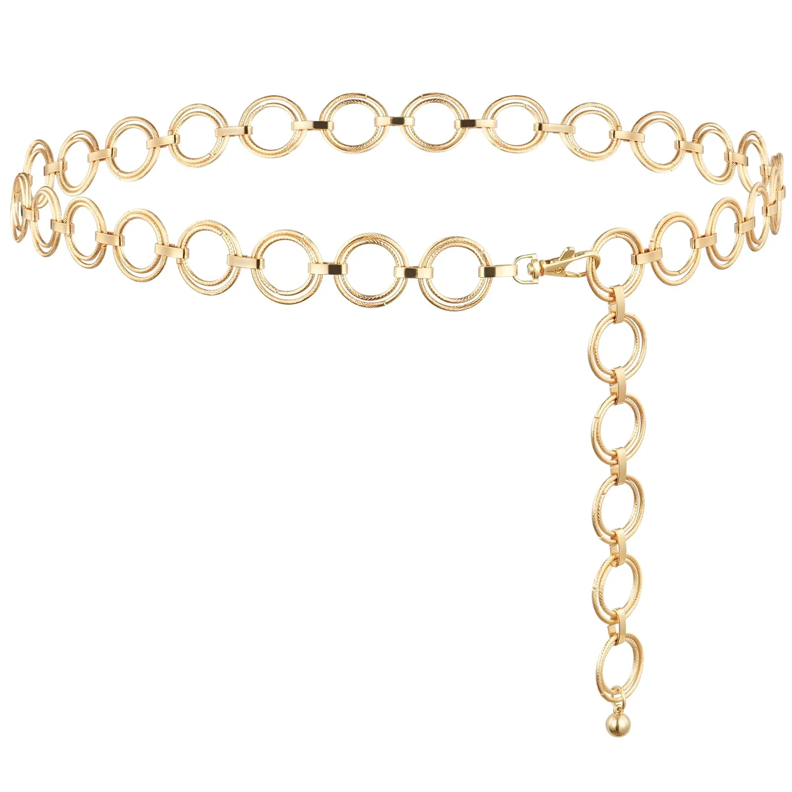 Alaoo Cintura Gioiello Donna in Metallo Oro, 115cm, 28mm - immagine 1