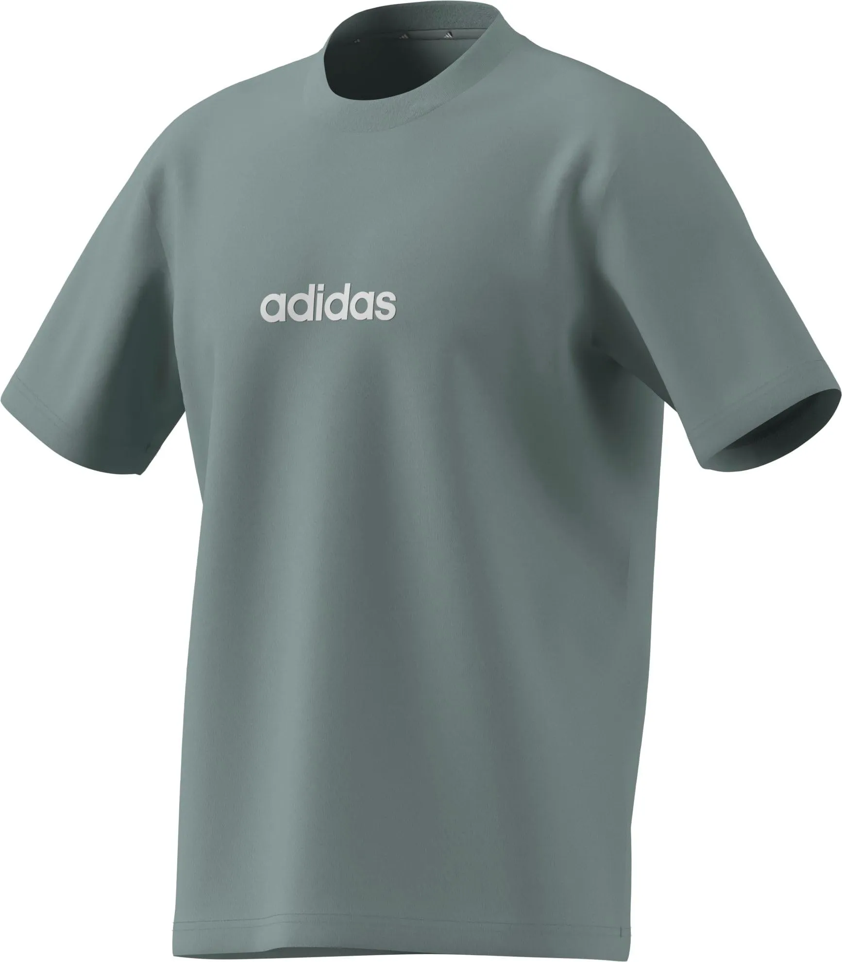 adidas Essentials Linear Single Jersey Tee - Wonder Sage/White - M - immagine 4