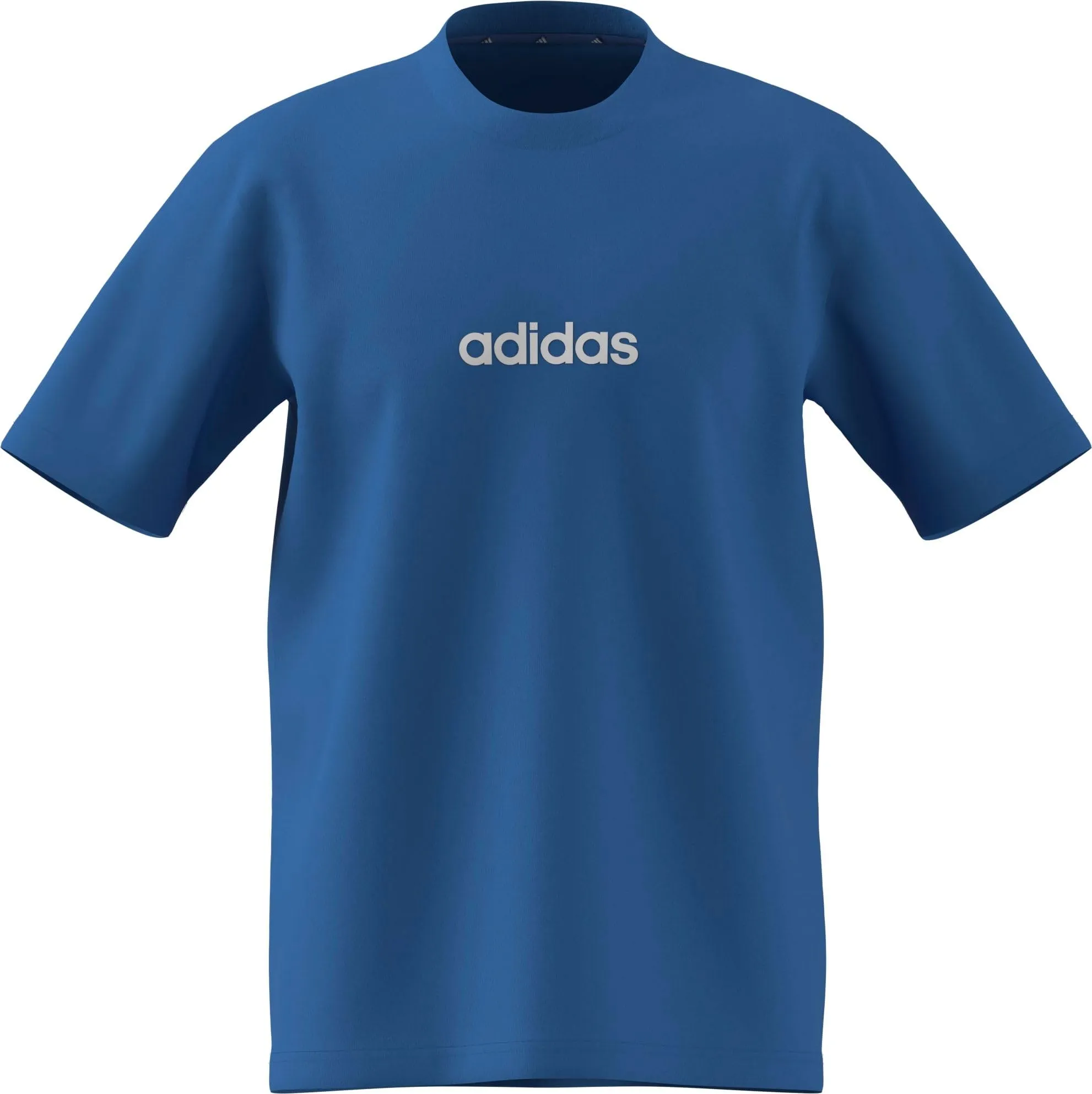 adidas Essentials Linear Single Jersey Tee - Ray Blue/Off White, L - immagine 1