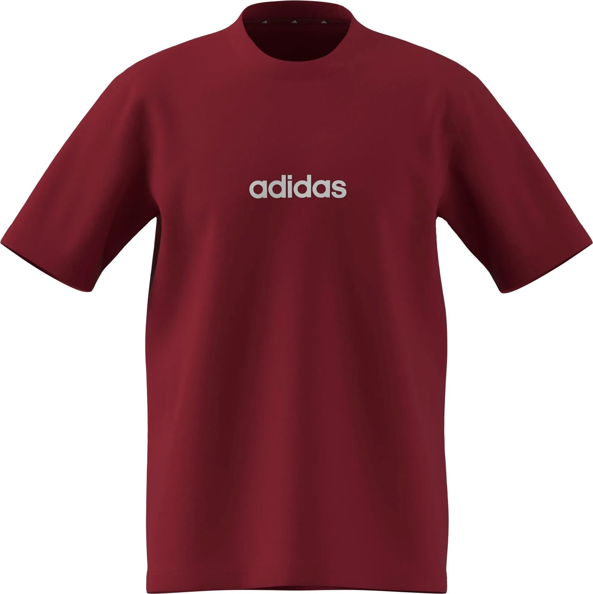 adidas Essentials Linear Single Jersey Tee - Active Maroon/White, XS - immagine 1