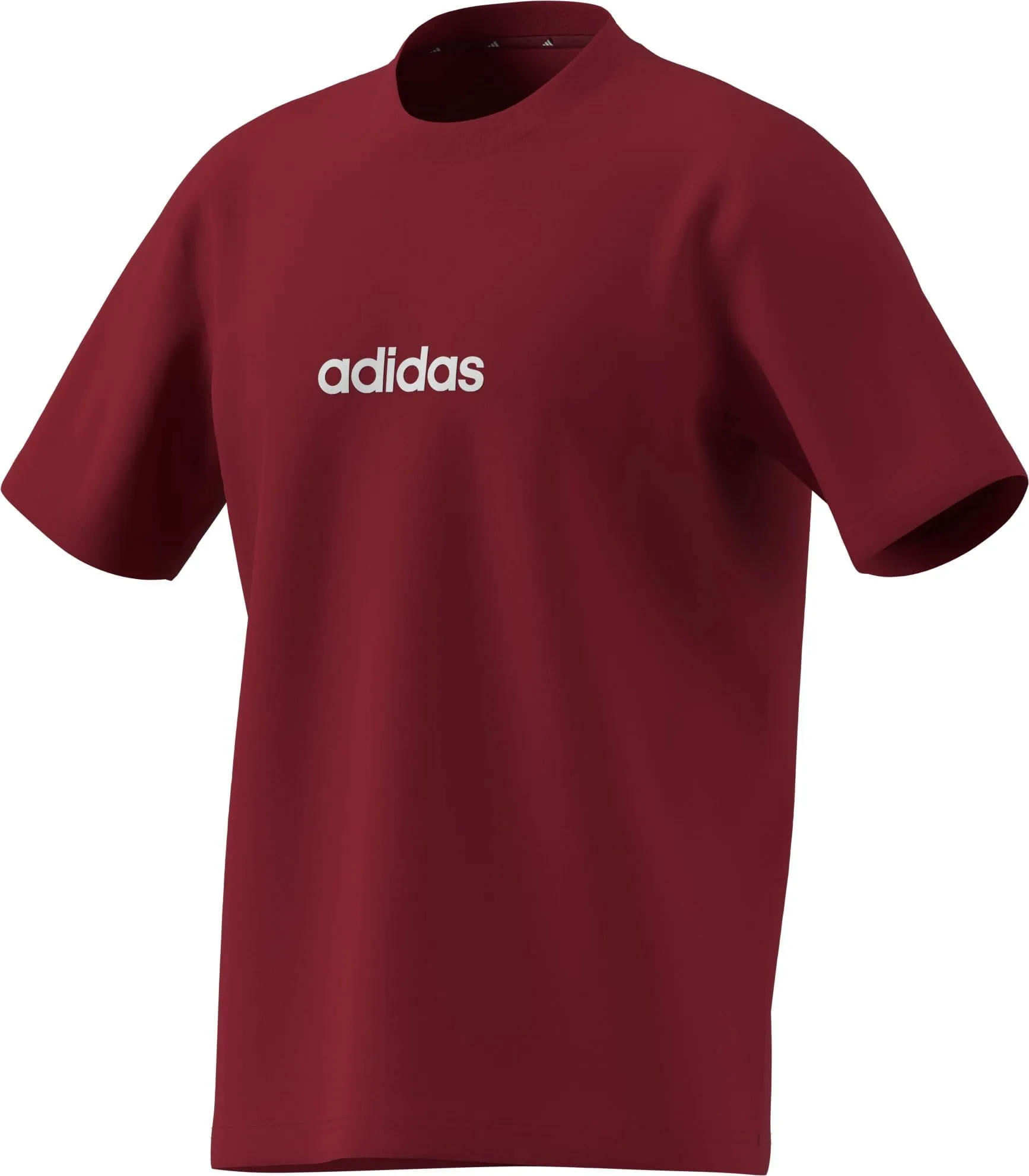 adidas Essentials Linear Single Jersey Tee - Active Maroon/White, XS - immagine 4