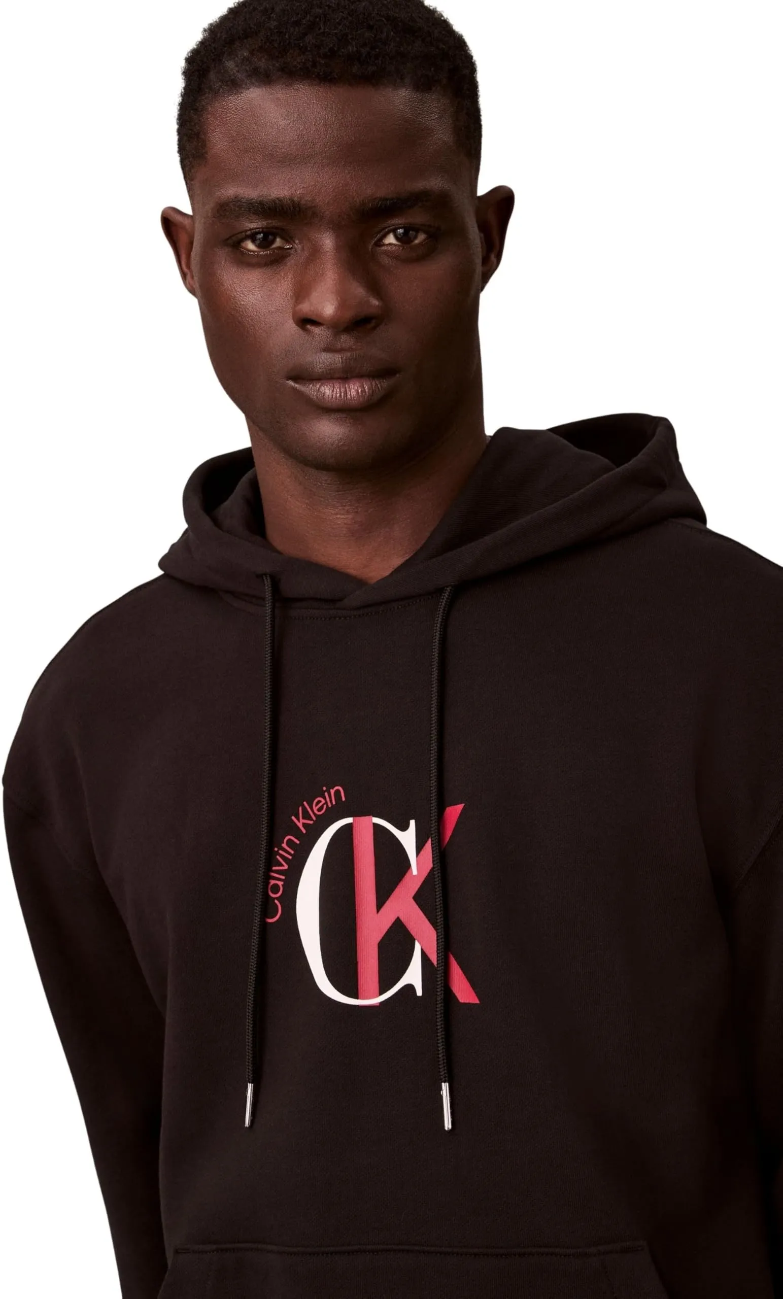 Calvin Klein Uomo Felpa con Cappuccio Terry Graphic Nero, L - immagine 5