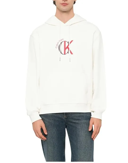 Calvin Klein Uomo Felpa con Cappuccio Terry Graphic, White Greige, XL - immagine 3