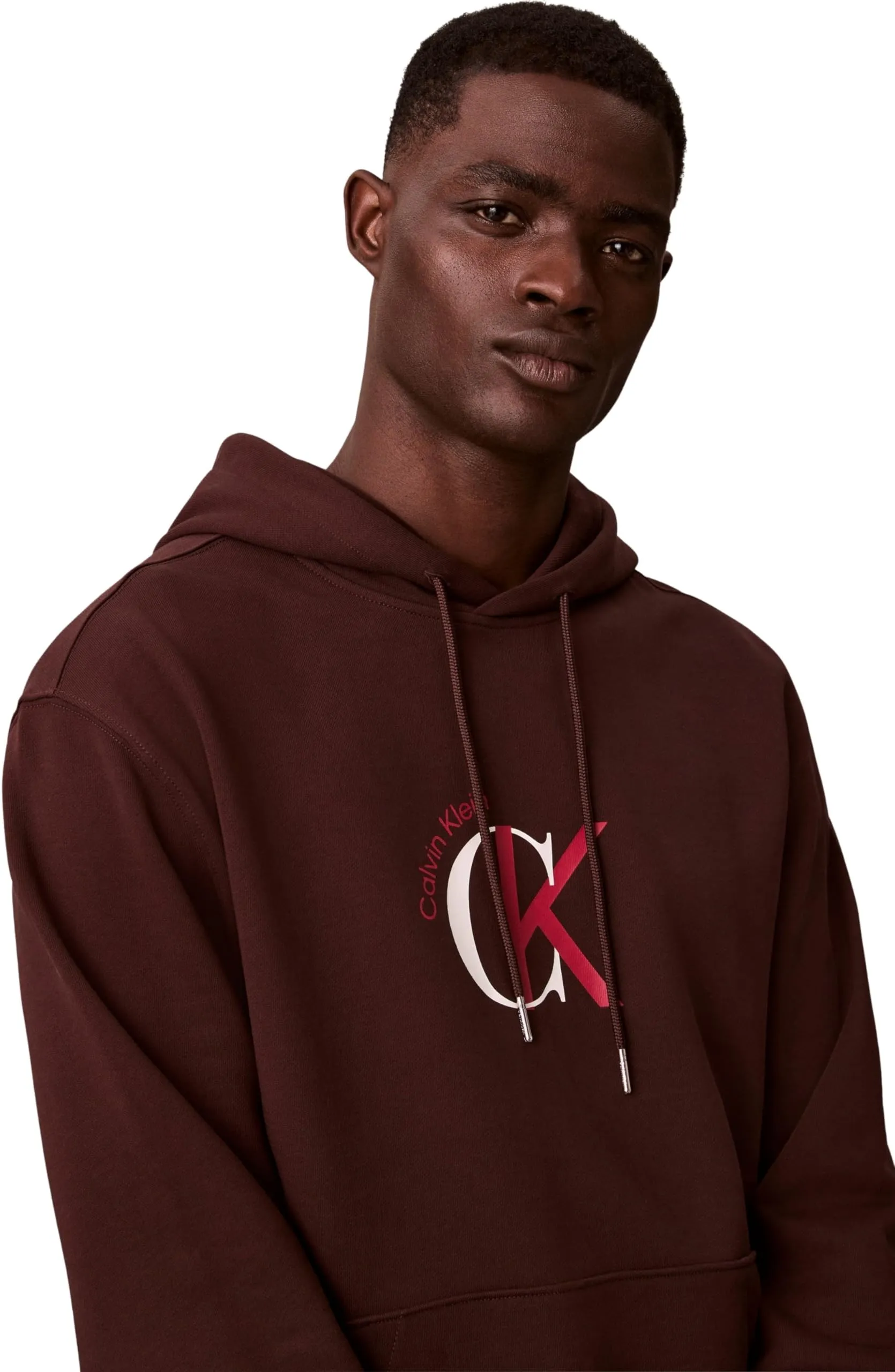 Calvin Klein Uomo Felpa con Cappuccio Terry Graphic, Rich Brown, M - immagine 4