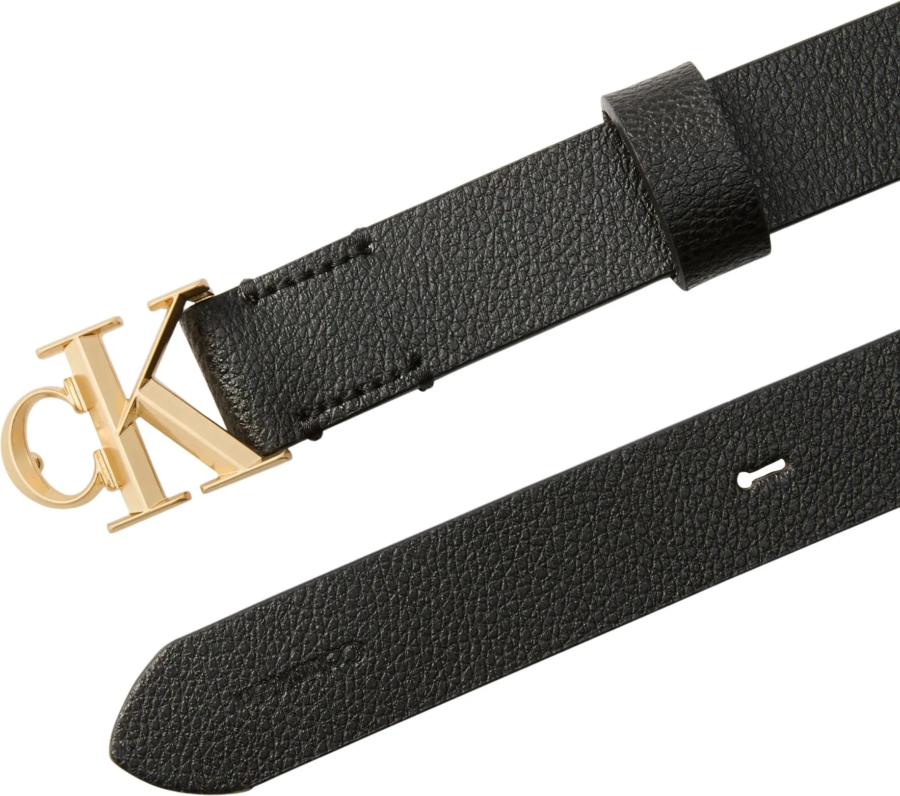 Calvin Klein Women's Leather Belt 2.5 cm, Black/Antique Light Gold, 95 cm - immagine 4