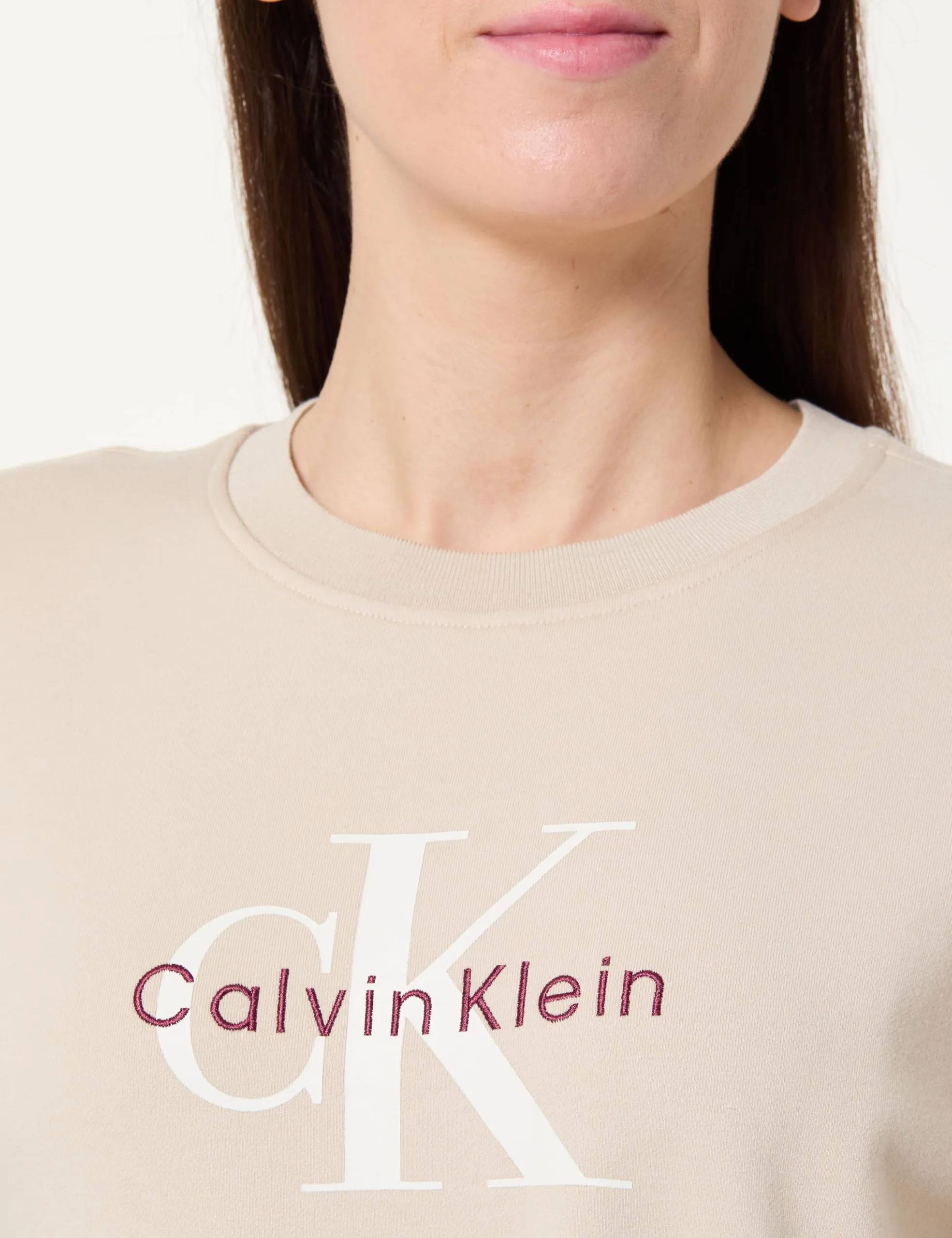 Calvin Klein Donna Abito Felpa Monologo Terry con Logo, Nero (Silvermoss), L - immagine 2