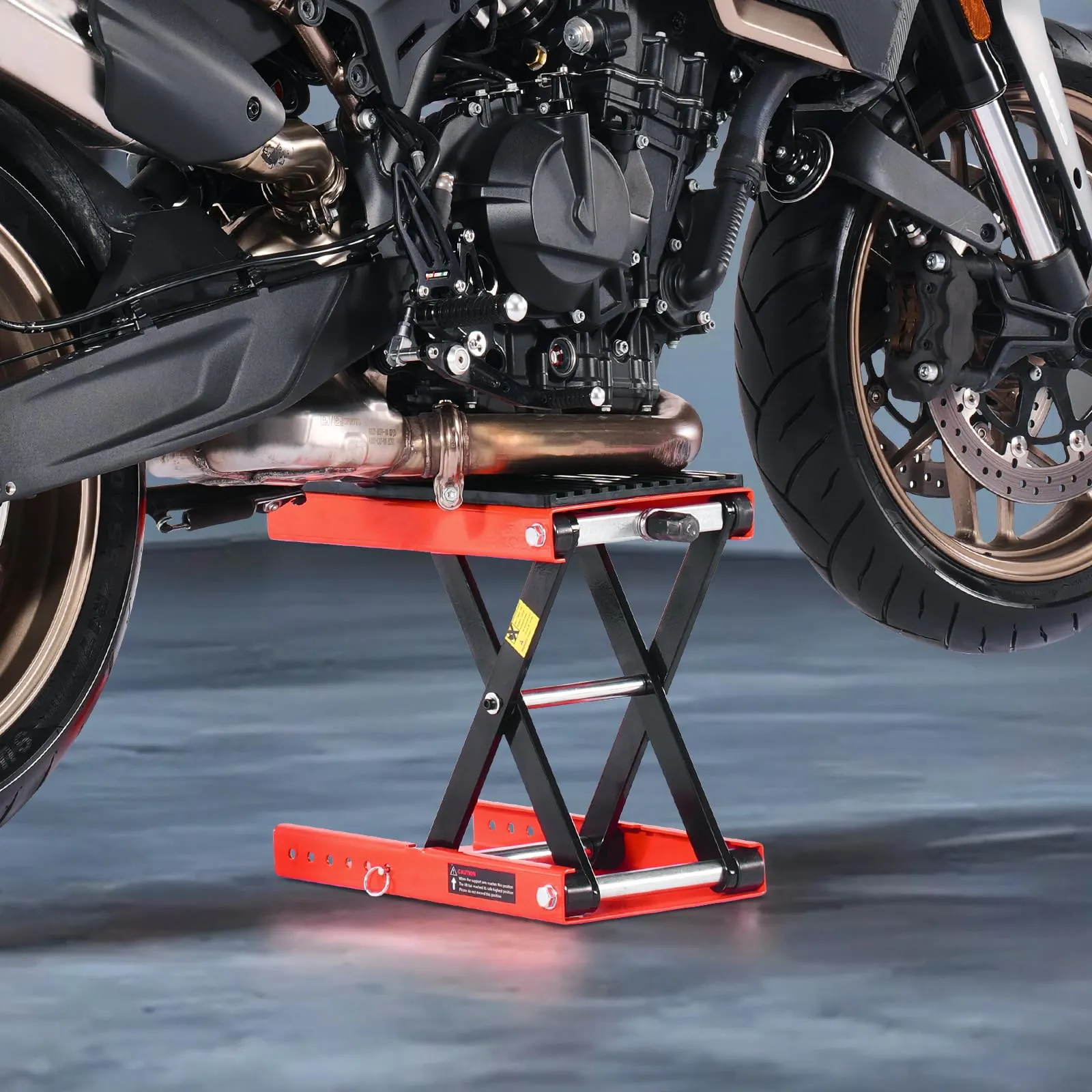 VEVOR Sollevatore per Moto a Forbice, Altezza 105-380 mm, Capacità 544 kg con Cricchetto e Manovella per Moto e ATV - immagine 8