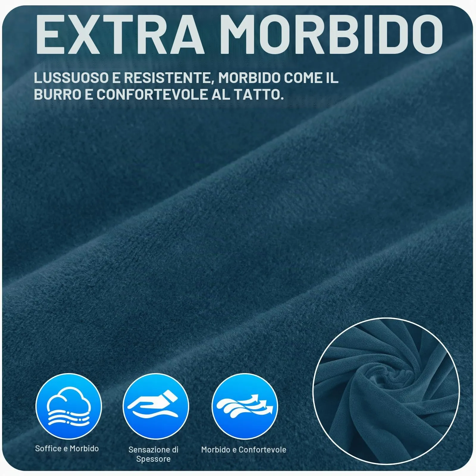 CYCMACO Copri Testata Letto Universale in Velluto, 120cm, Blu Pavone - immagine 4
