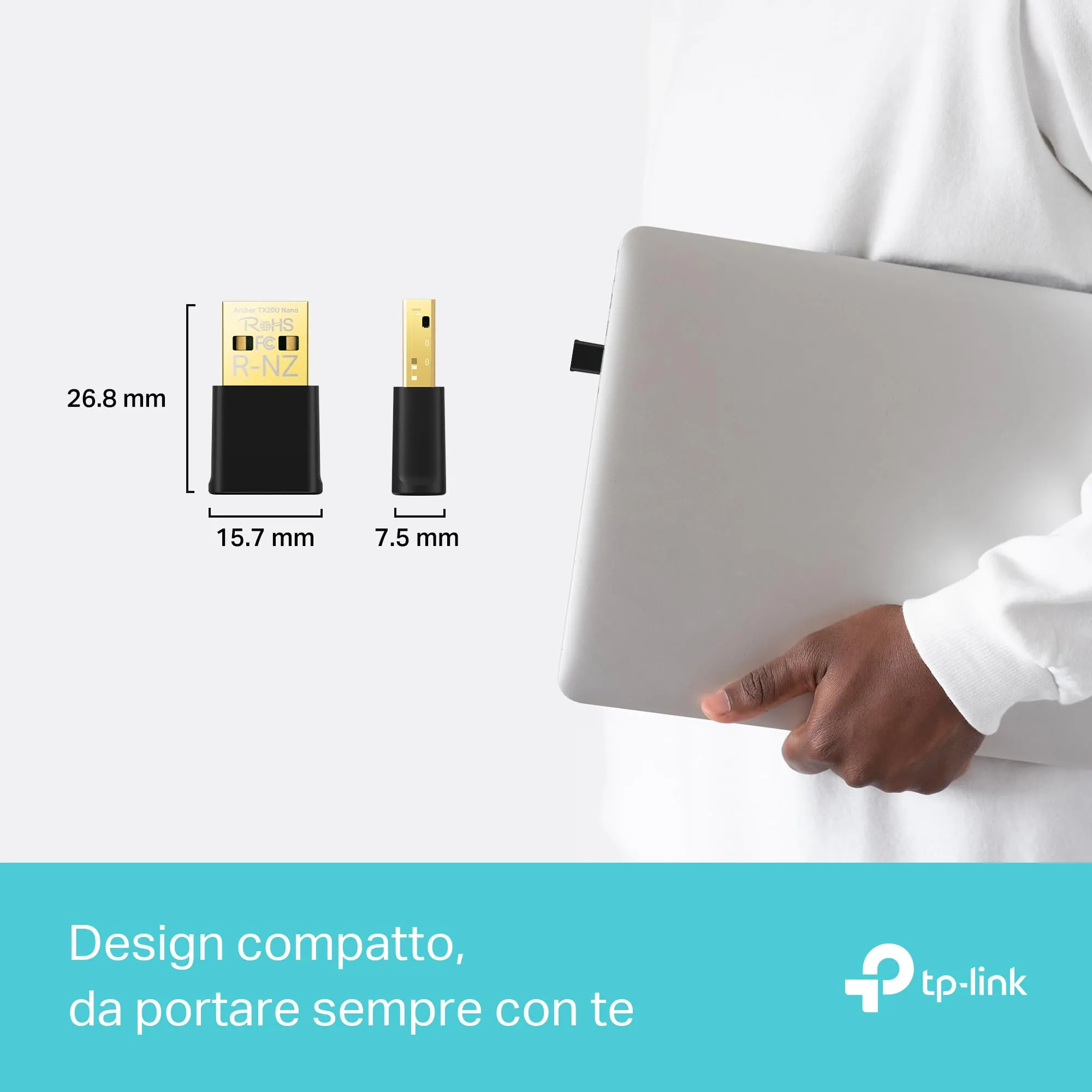 TP-Link Archer TX20U Nano Adattatore USB Wi-Fi 6 AX1800 USB 3.0 per PC - immagine 4