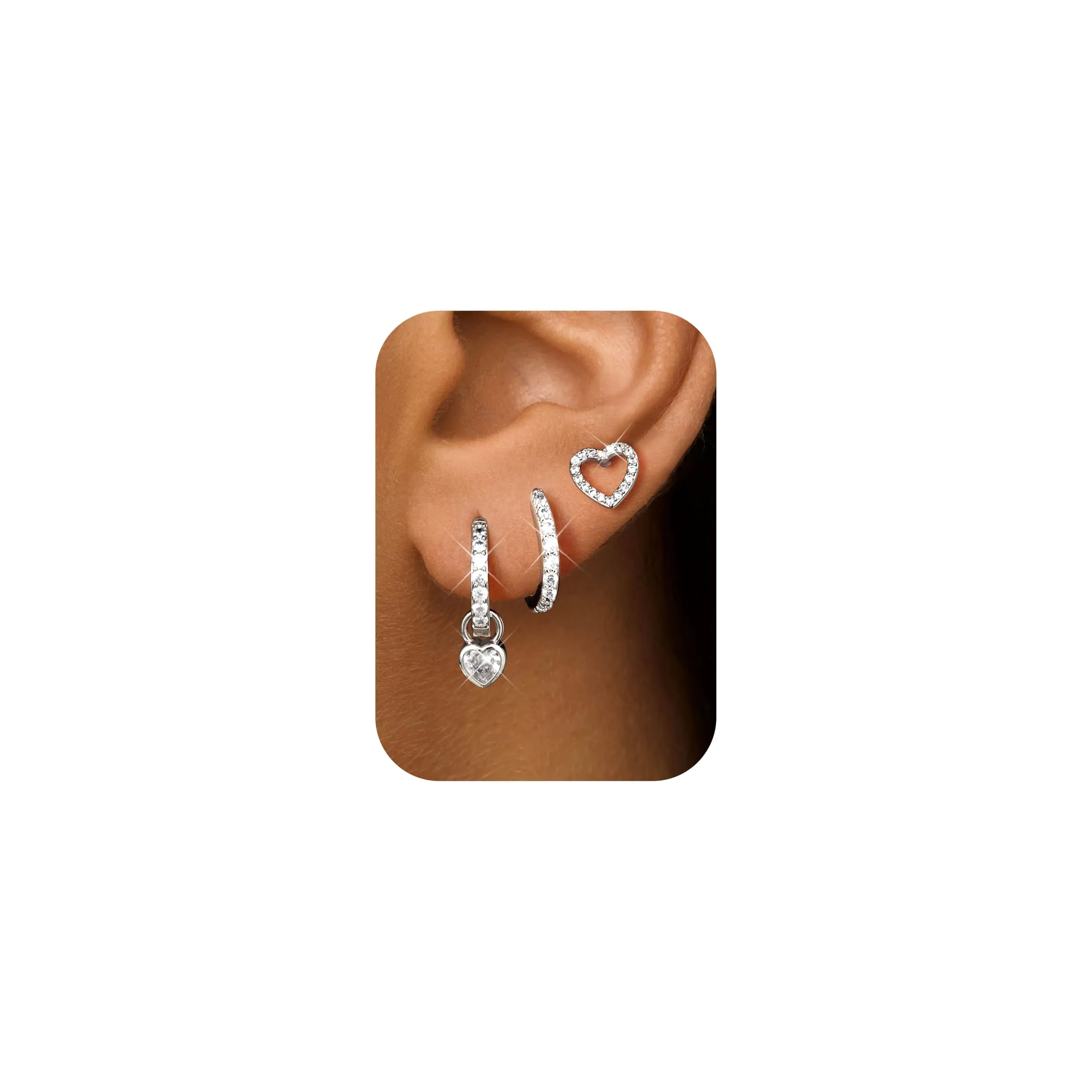 Chriscoco Set Orecchini Donna in Acciaio Chirurgico Oro e Argento - immagine 1