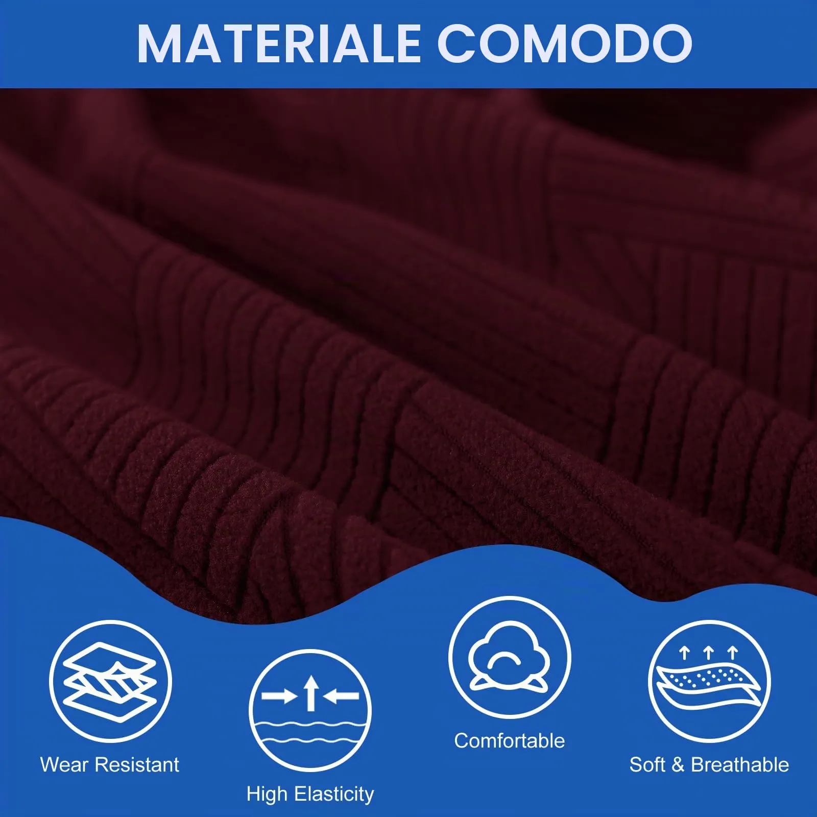 Ystyle Copri Testiera Letto Elasticizzata Matrimoniale, 180cm, Borgogna - immagine 4