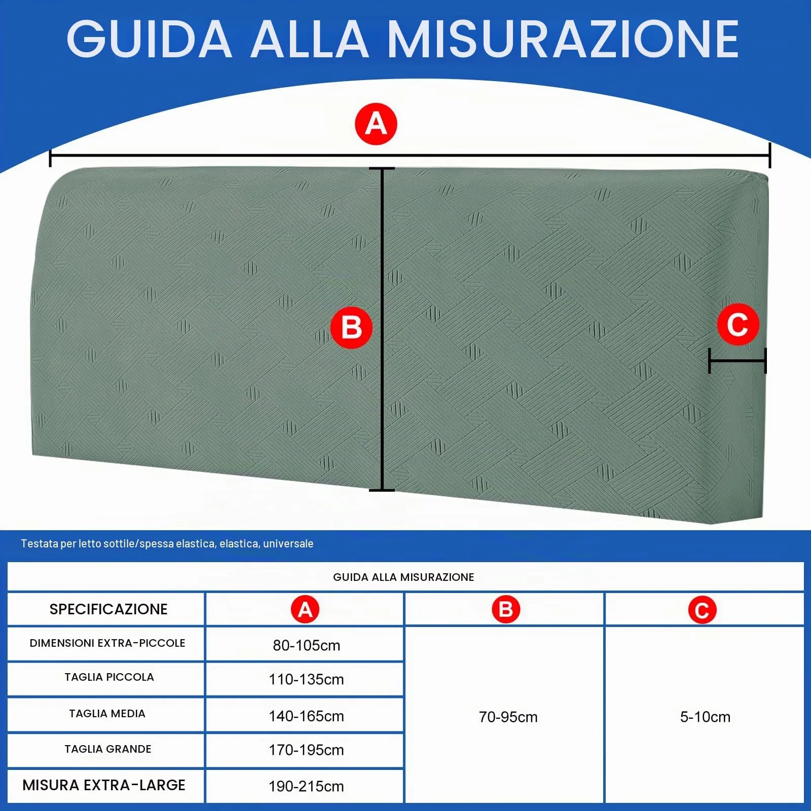 Ystyle Copri Testiera Letto Elasticizzata Matrimoniale, 180cm, Verde Chiaro - immagine 3
