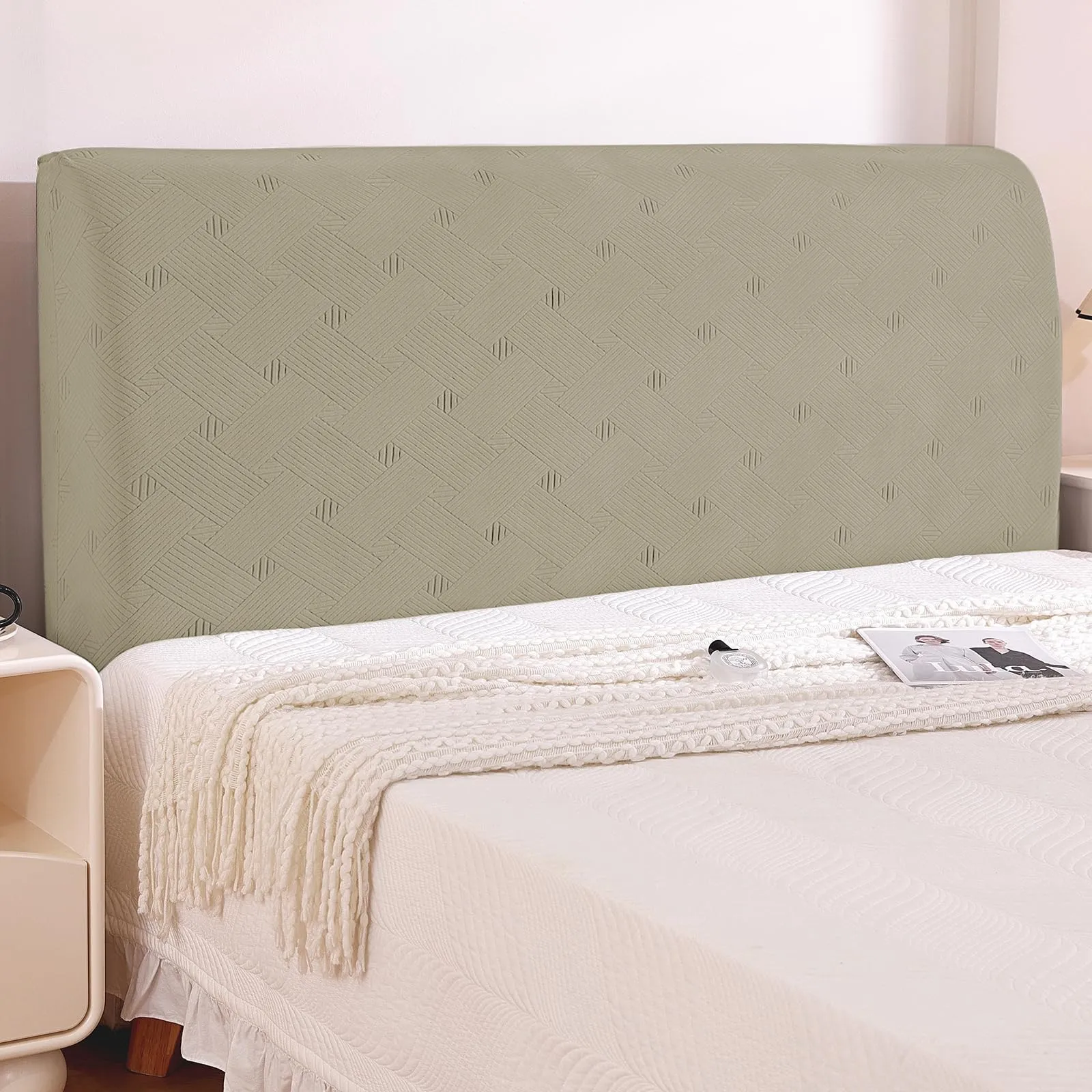 Ystyle Copri Testiera Letto Elasticizzata Matrimoniale, 180cm, Cachi - immagine 1
