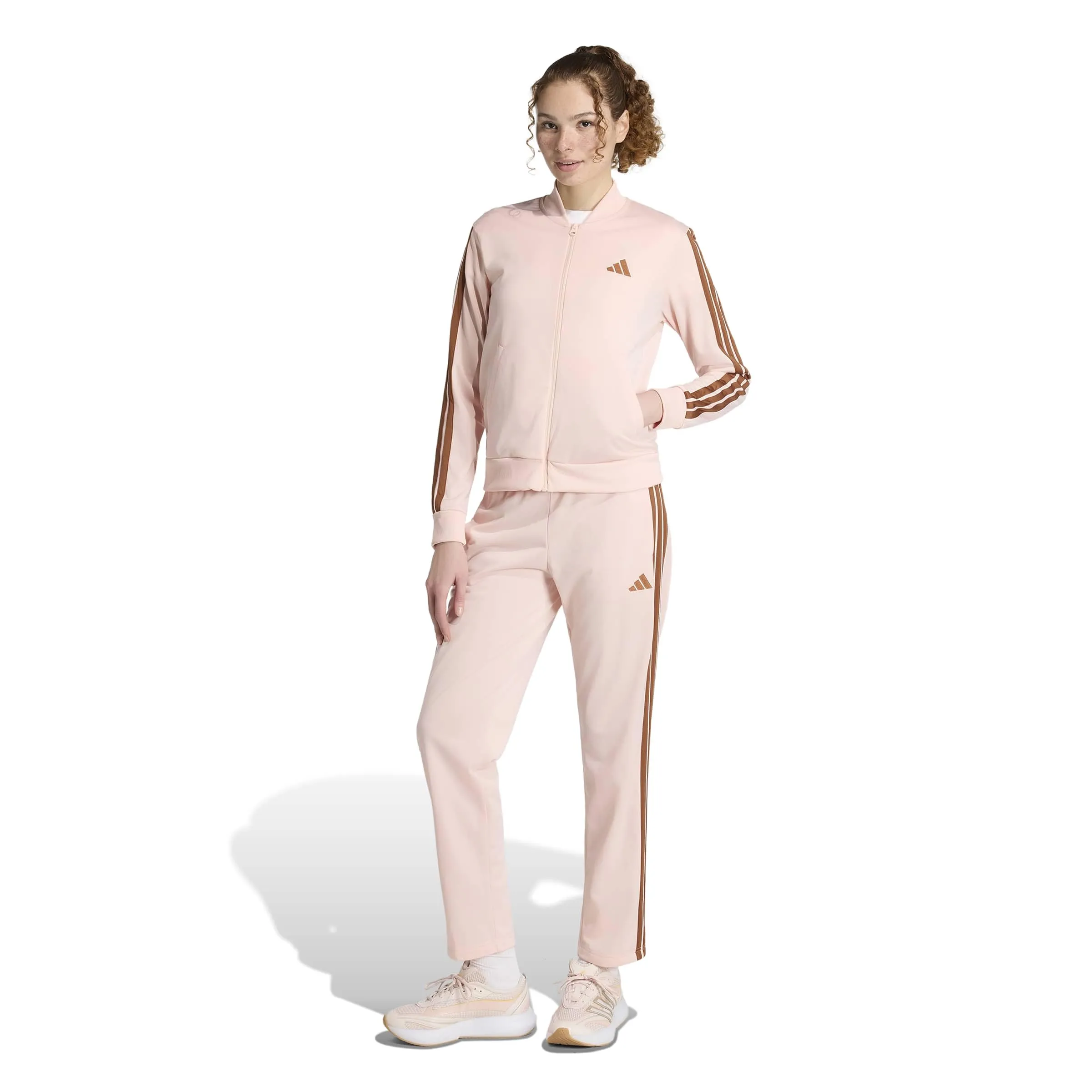 adidas Essentials 3-Stripes Tracksuit, Blush Pink, S - immagine 3