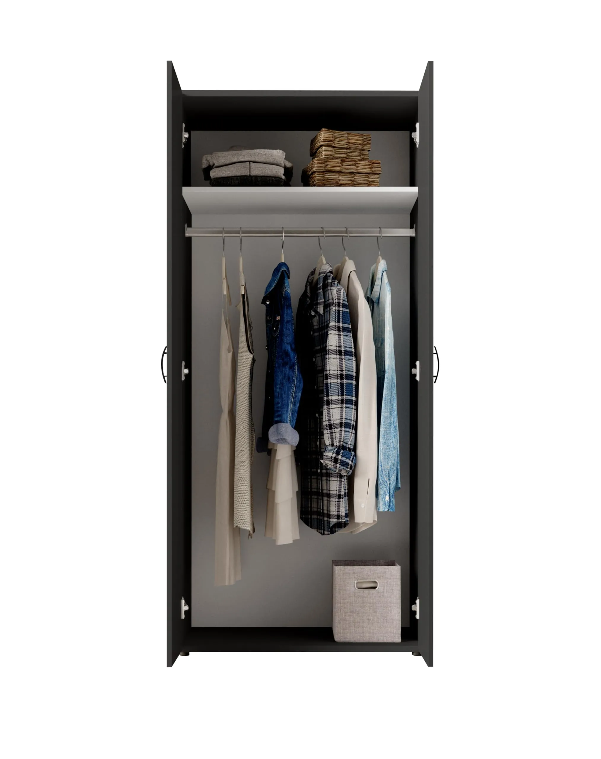 Avanti Trendstore Armadio Balu, 2 Ante a Battente, Grafite - immagine 4