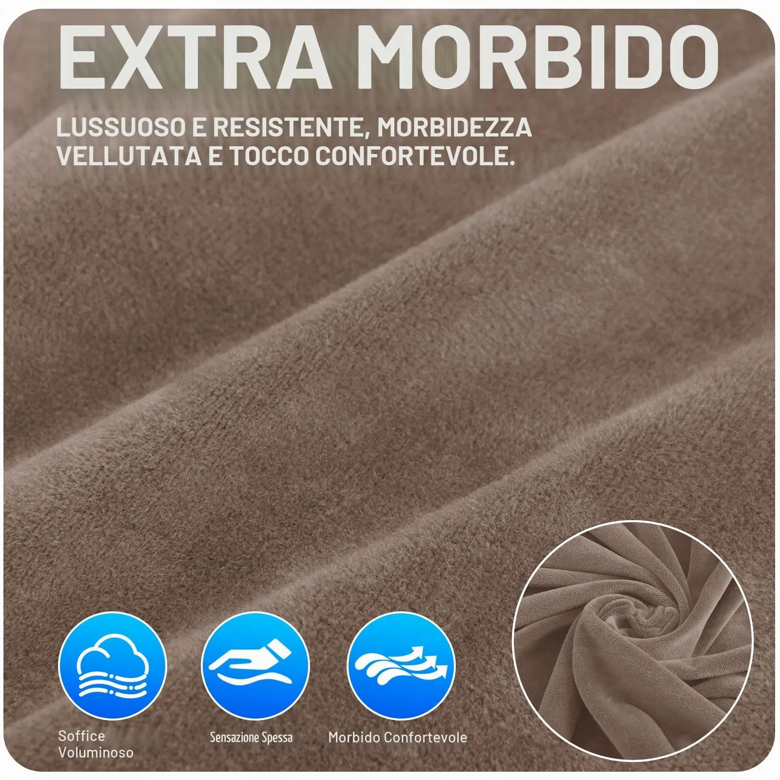 CYCMACO Copri Testata Letto in Velluto Universale 200cm, Cachi - immagine 4