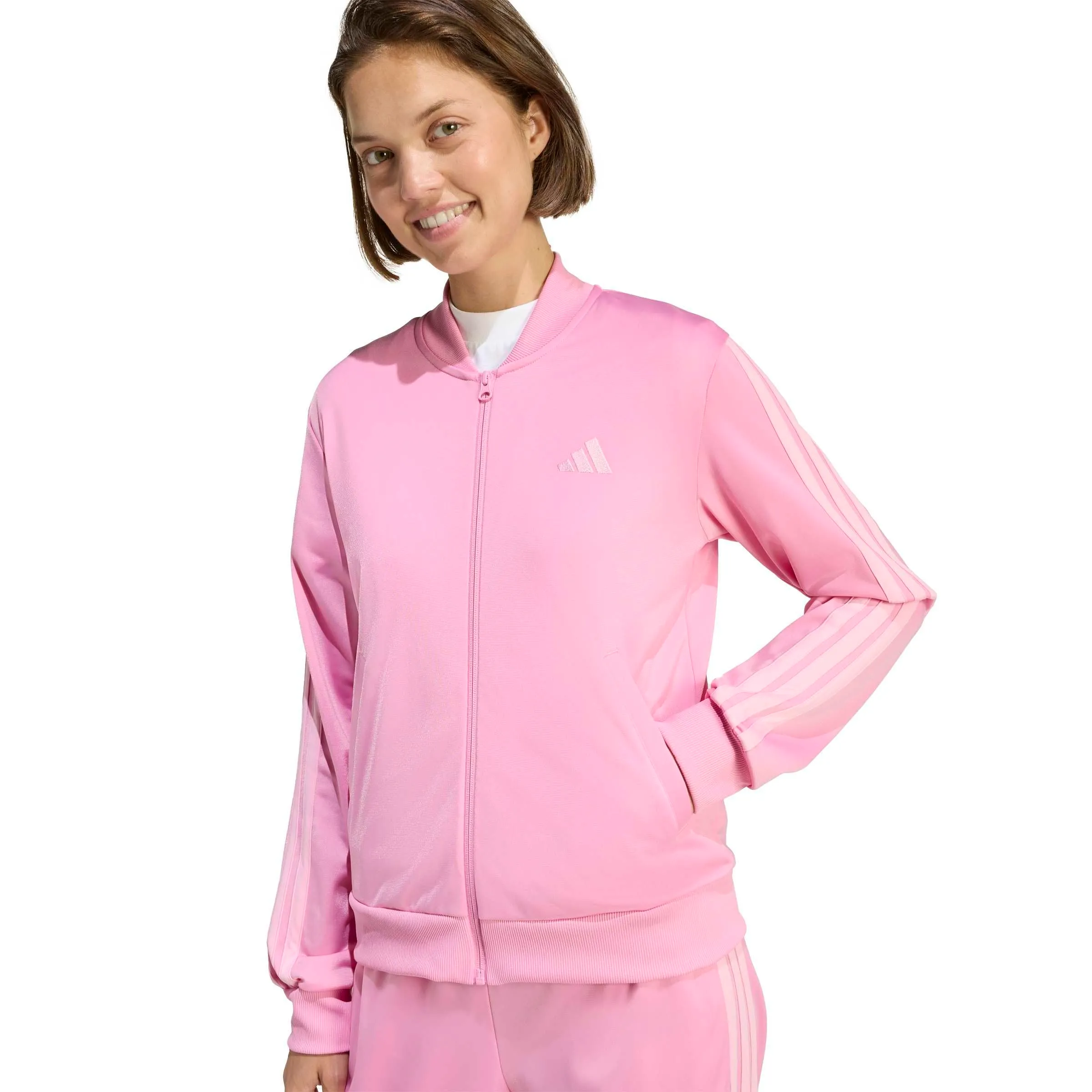 adidas Essentials 3-Stripes Tracksuit, St Tropic Bloom, S - immagine 4