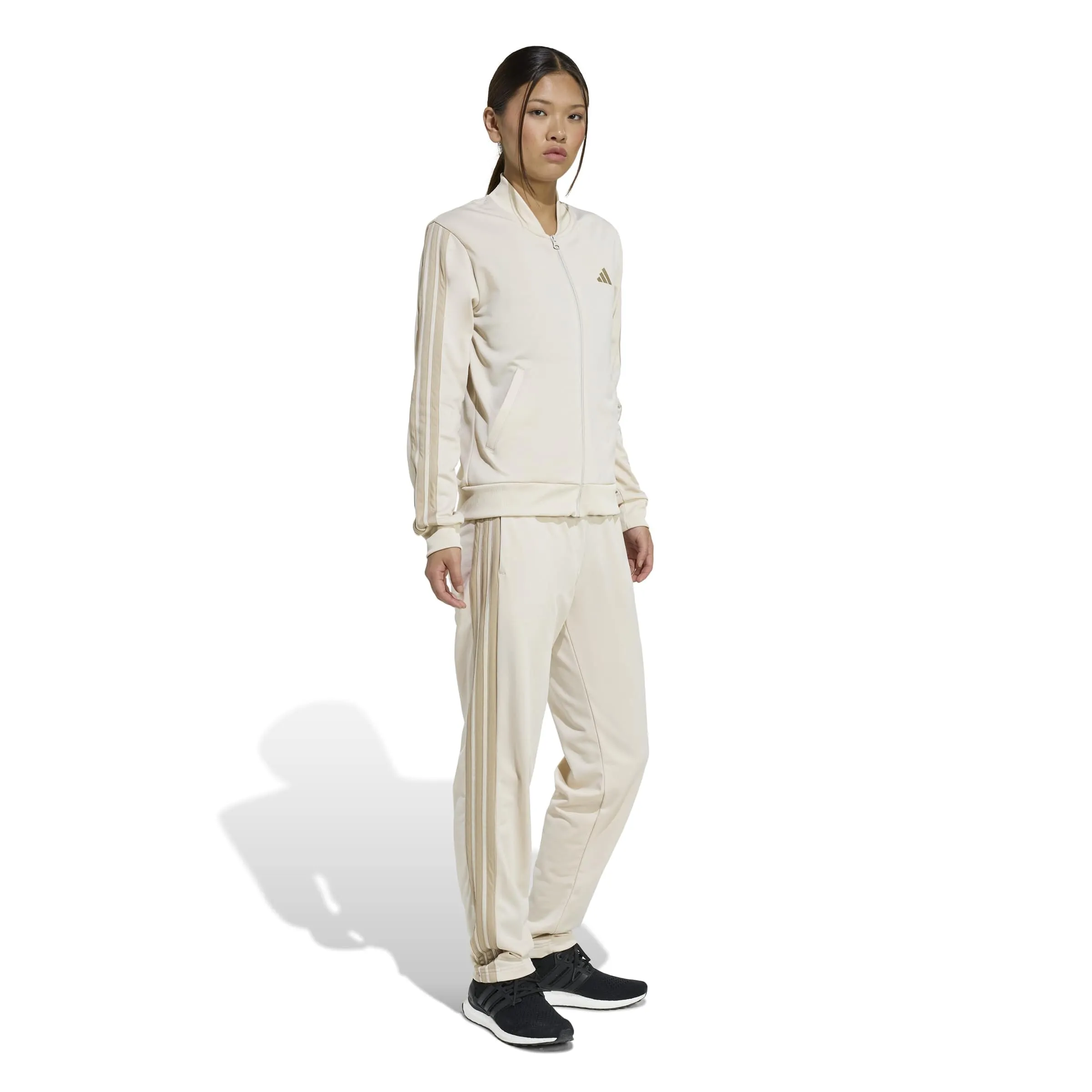 adidas Donna Essentials 3-Stripes Track Suit, Crystal Linen/beige, XS - immagine 6