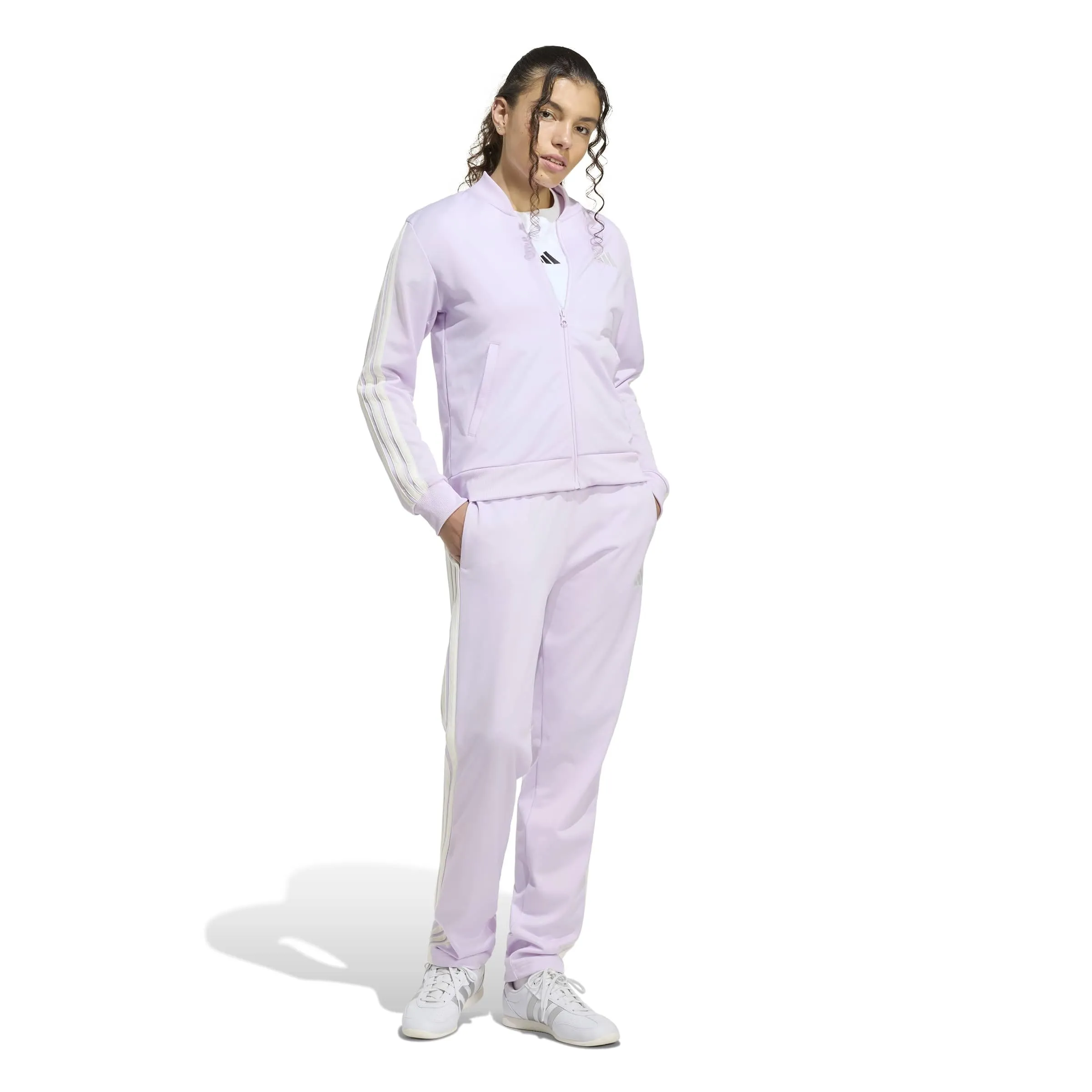 adidas Essentials 3-Stripes Tracksuit, Ice Lavender/Off White, XL - immagine 6