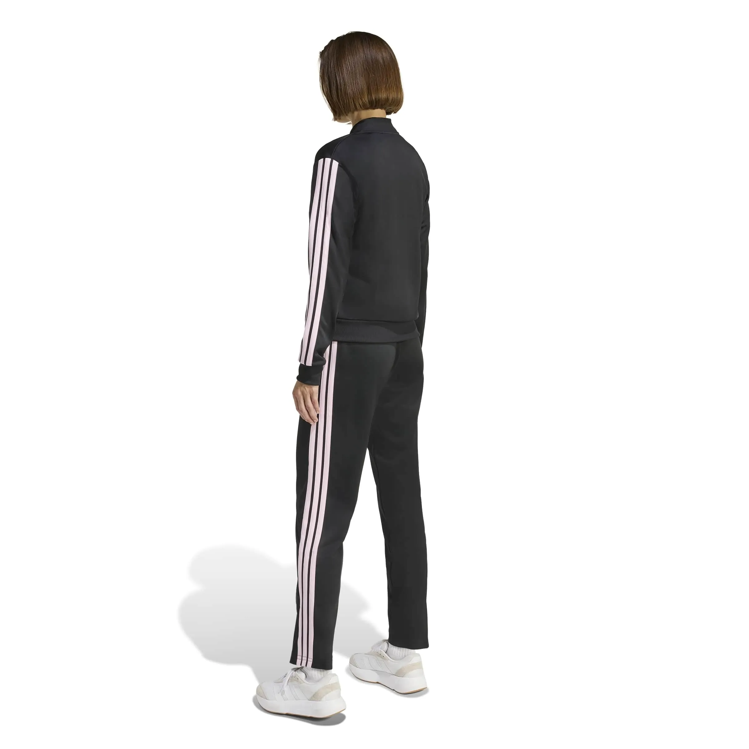 adidas Donna Essentials 3-Stripes Track Suit, black/clear pink, S - immagine 2