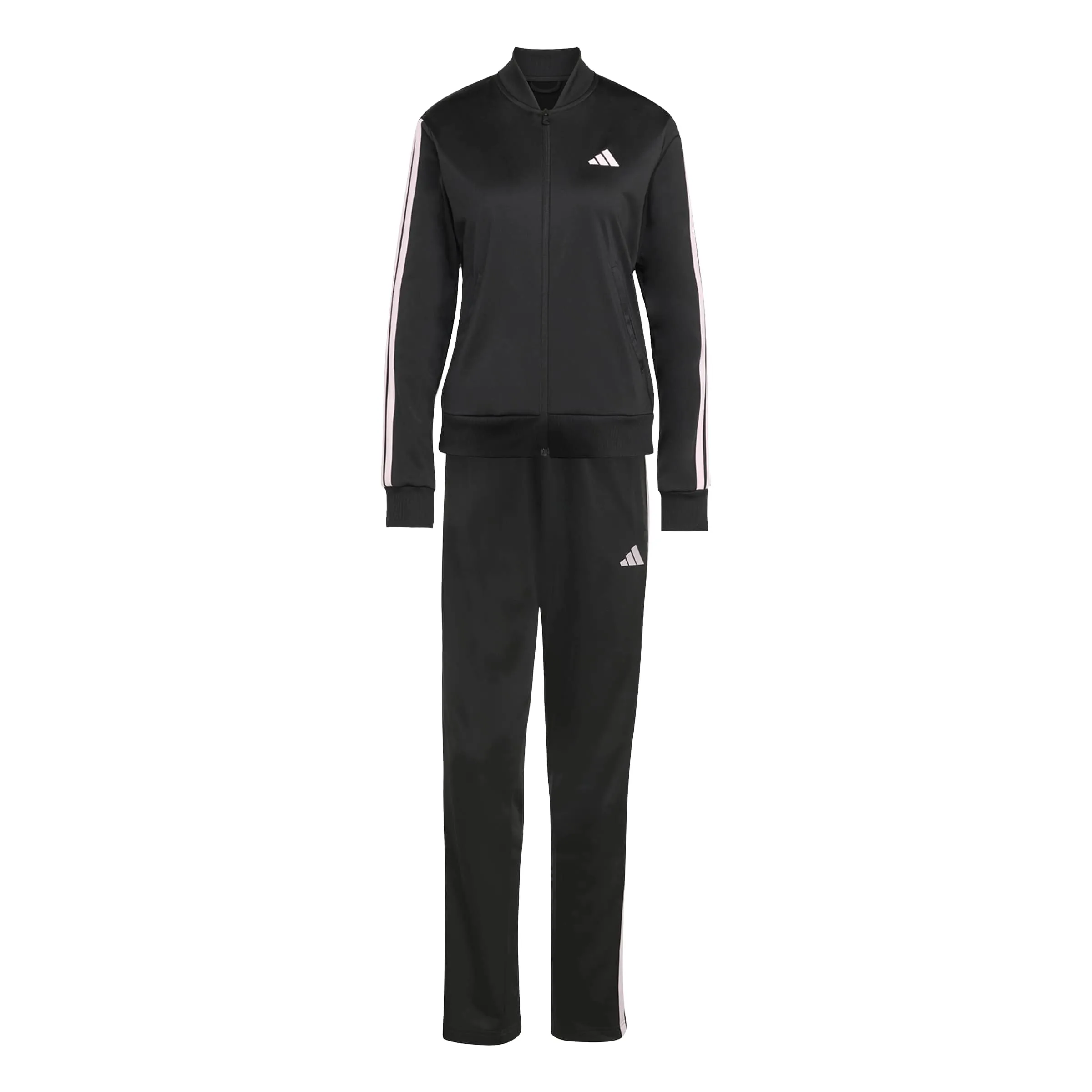 adidas Donna Essentials 3-Stripes Track Suit, Black/Clear Pink, XL - immagine 1