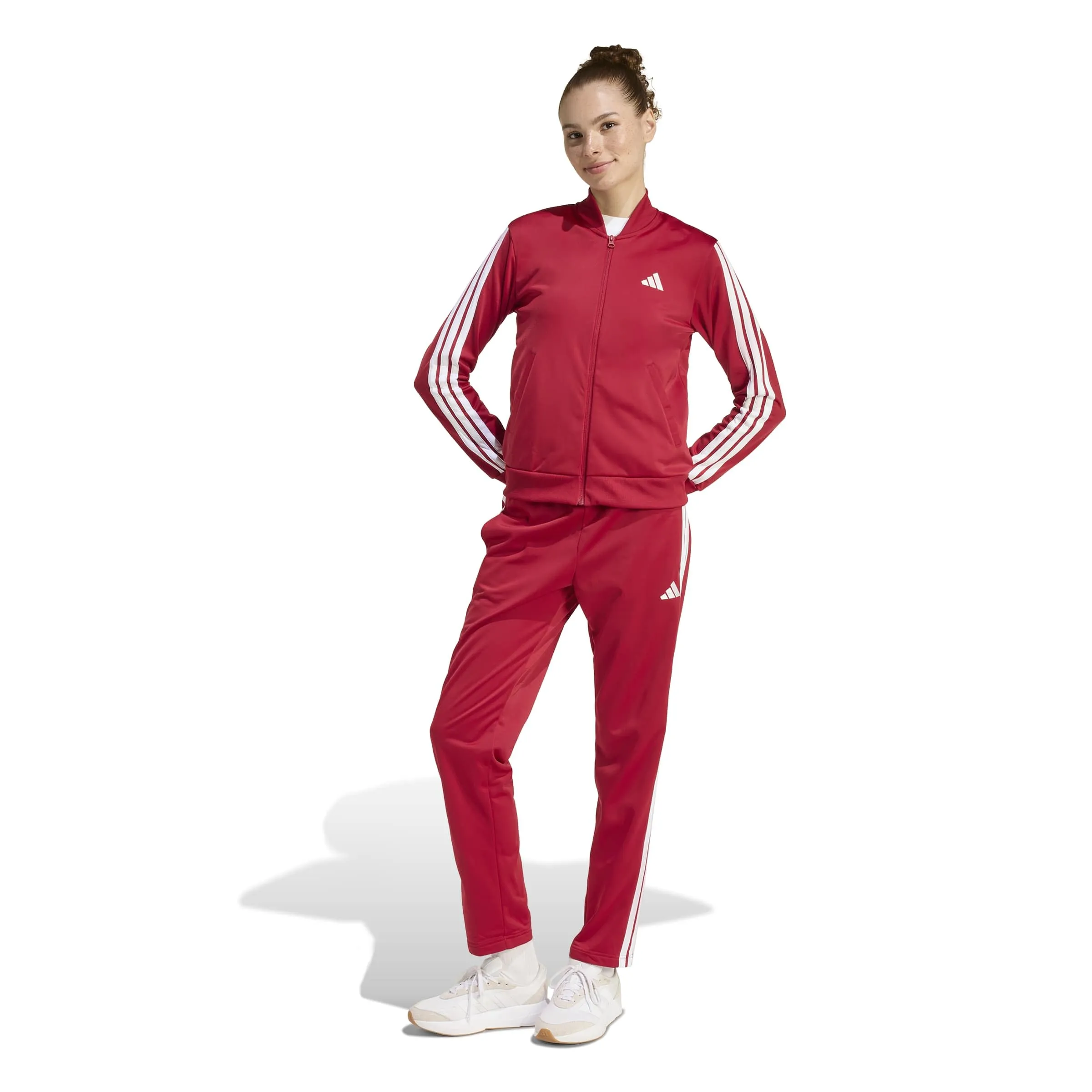adidas Essentials 3-Stripes Tracksuit - Active Maroon, XS - immagine 3