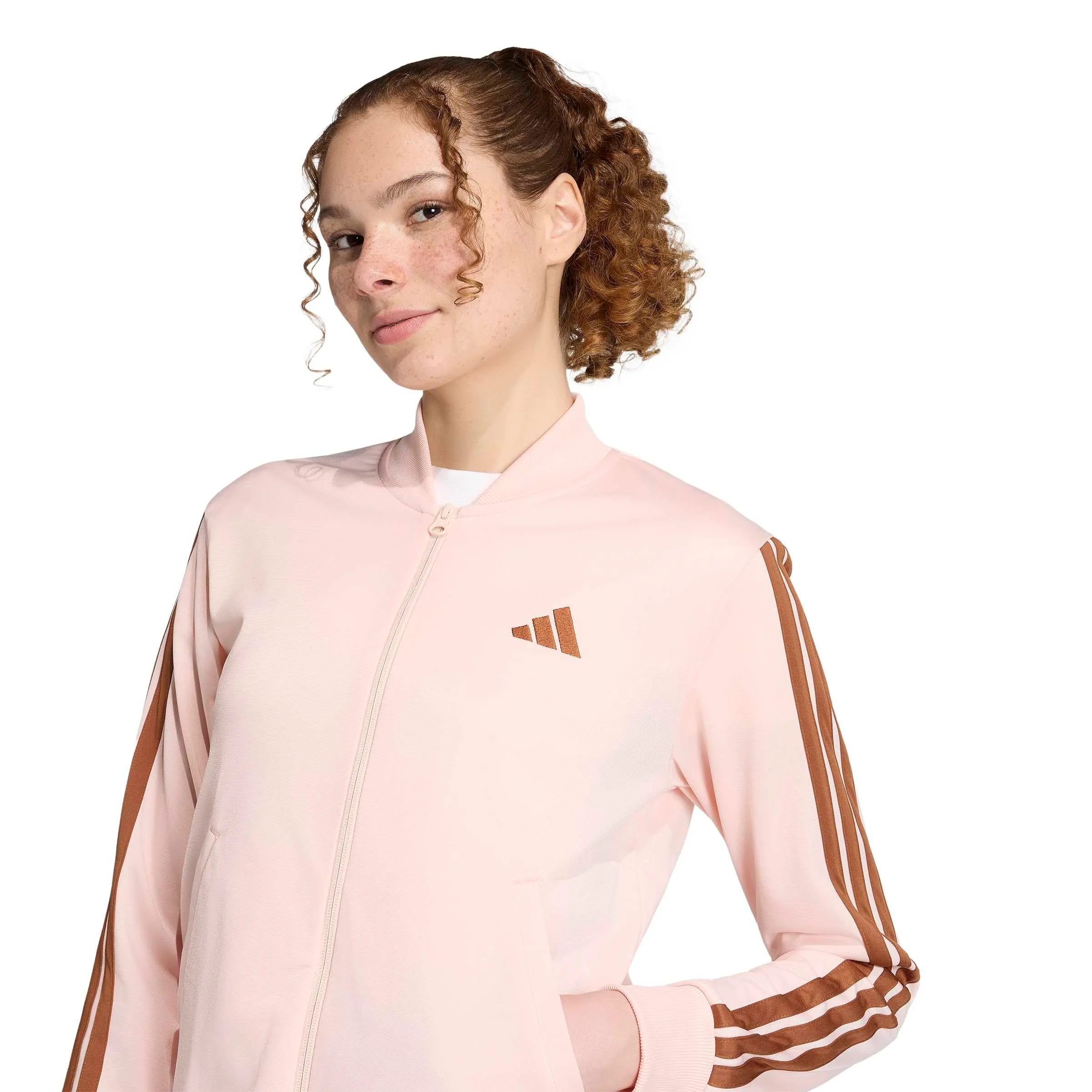 adidas Essentials 3-Stripes Tracksuit, Blush Pink, M - immagine 4