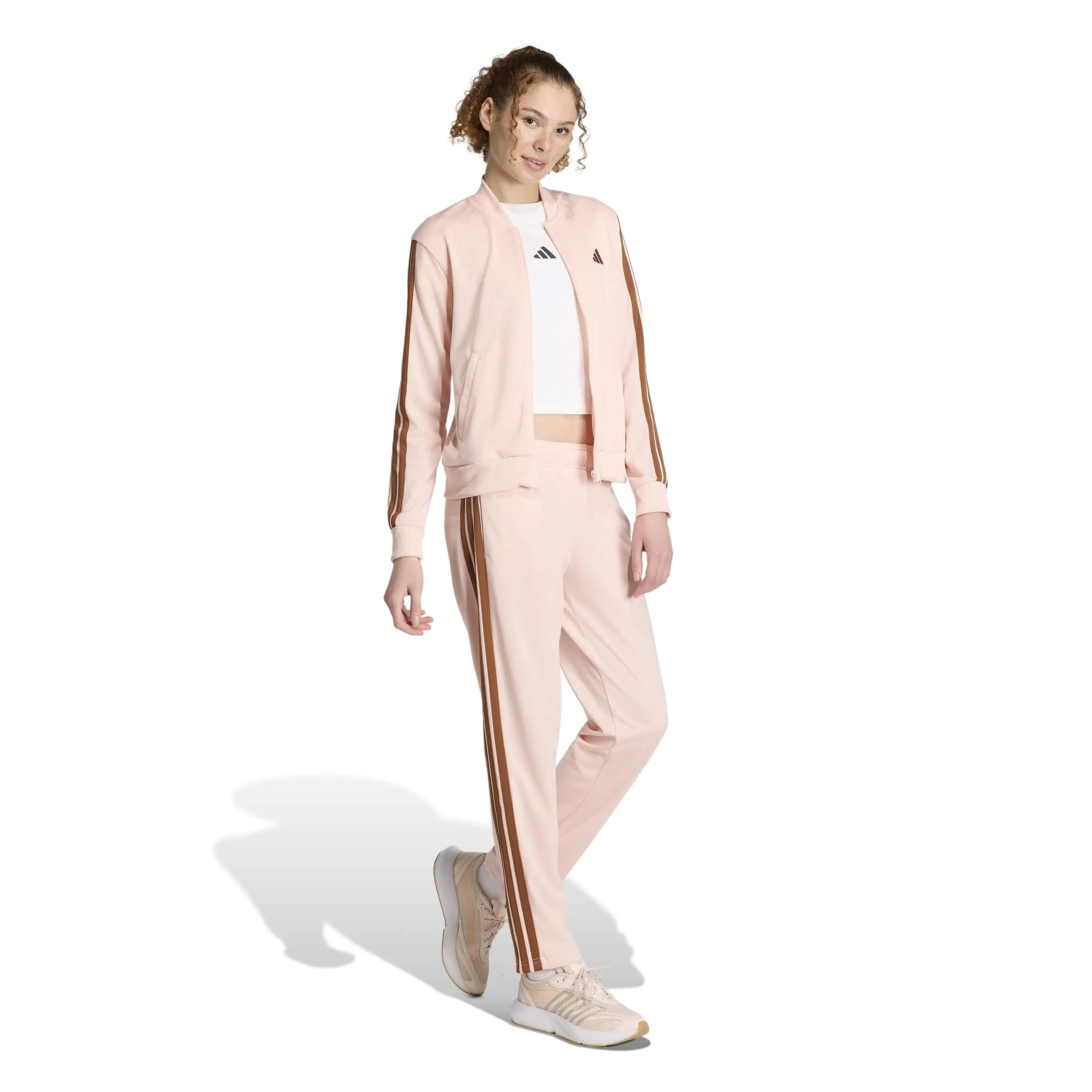 adidas Essentials 3-Stripes Tracksuit, Blush Pink, M - immagine 6