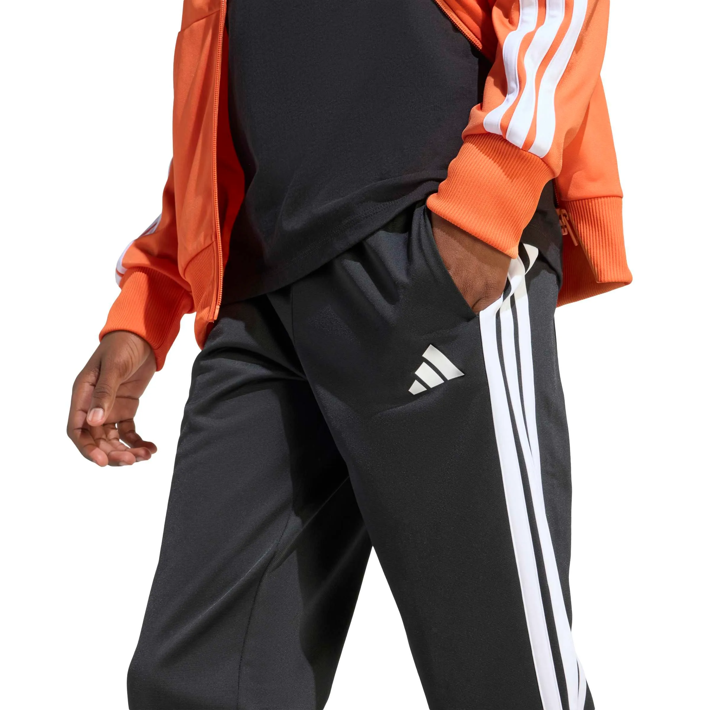 adidas Seasonal Essentials Tiberio 3 Stripes Tricot Tracksuit, Dusky Orange/White, 11-12 Years - immagine 4