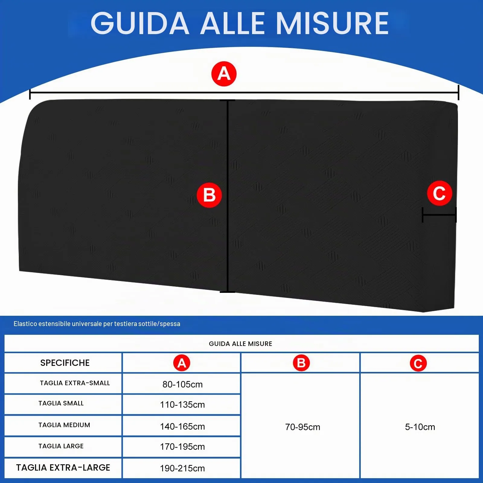 Ystyle Copri Testiera Letto Elasticizzata, 120cm, Nero - immagine 3