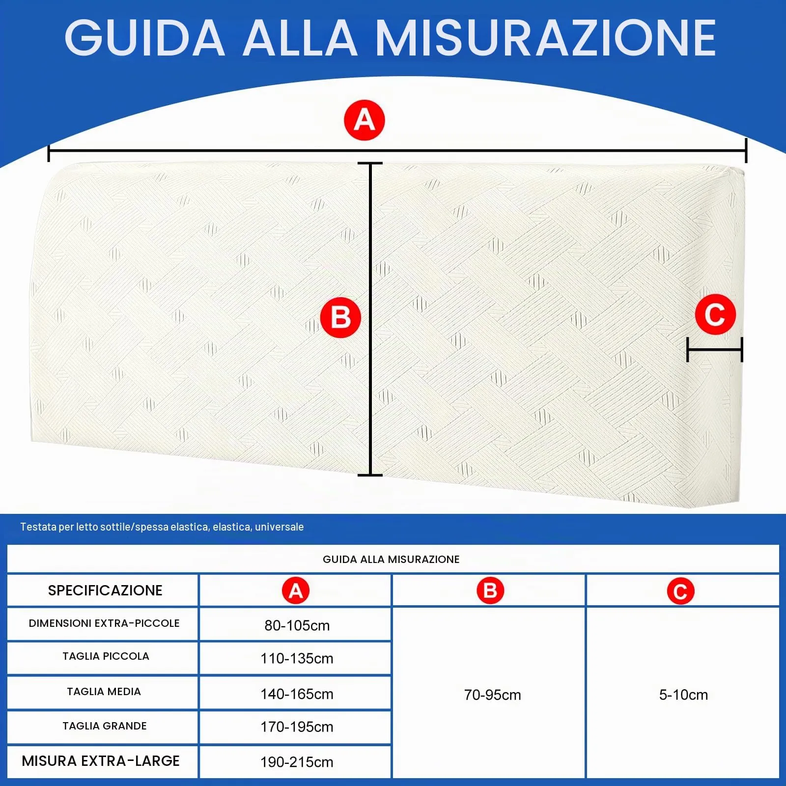Ystyle Copri Testiera Letto Elasticizzata Matrimoniale, 200cm, Bianco - immagine 3