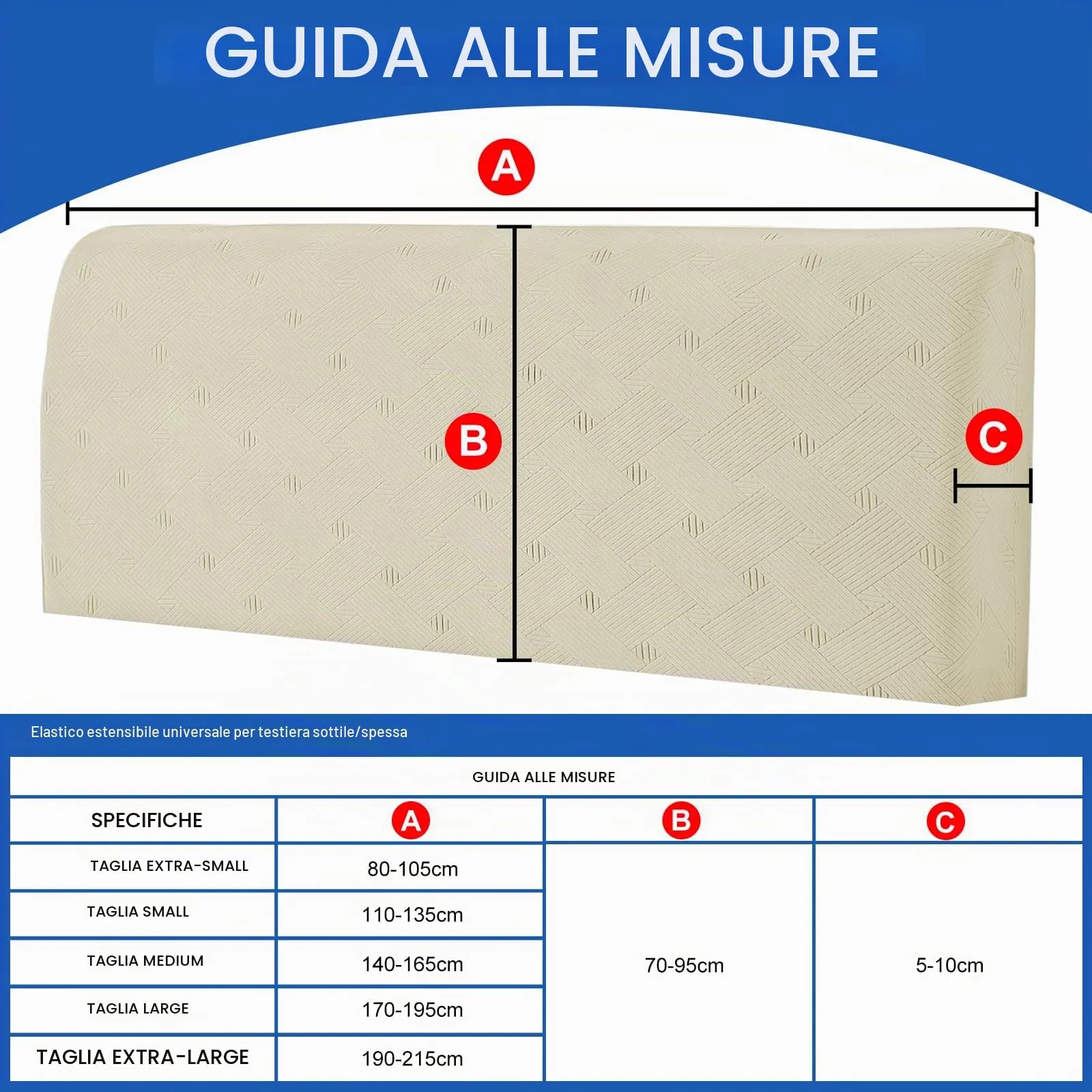 Ystyle Copri Testiera Letto Elasticizzata Matrimoniale, 150cm, Beige - immagine 3