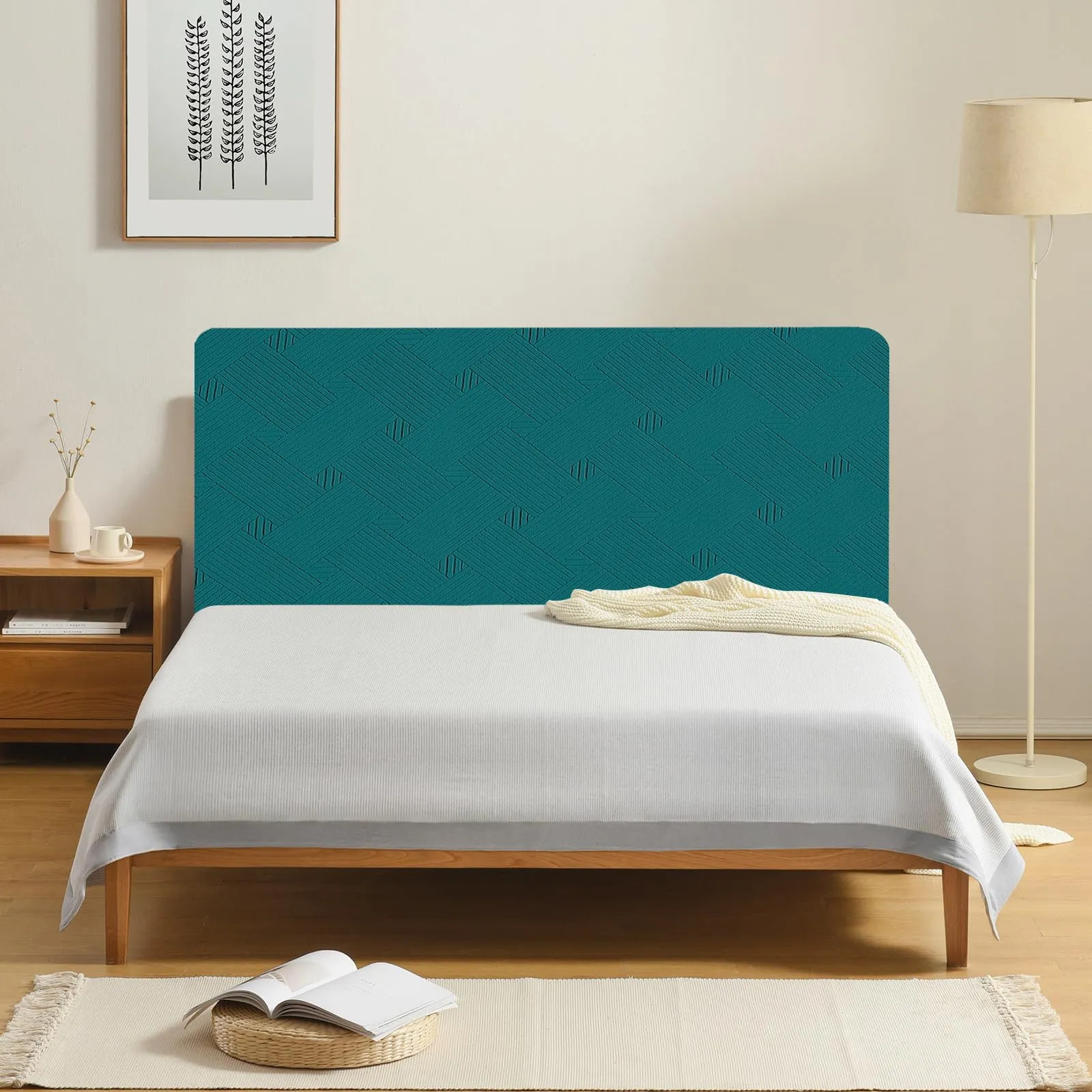 Ystyle Copri Testiera Letto Elasticizzata, 120cm, Blu Pavone - immagine 2