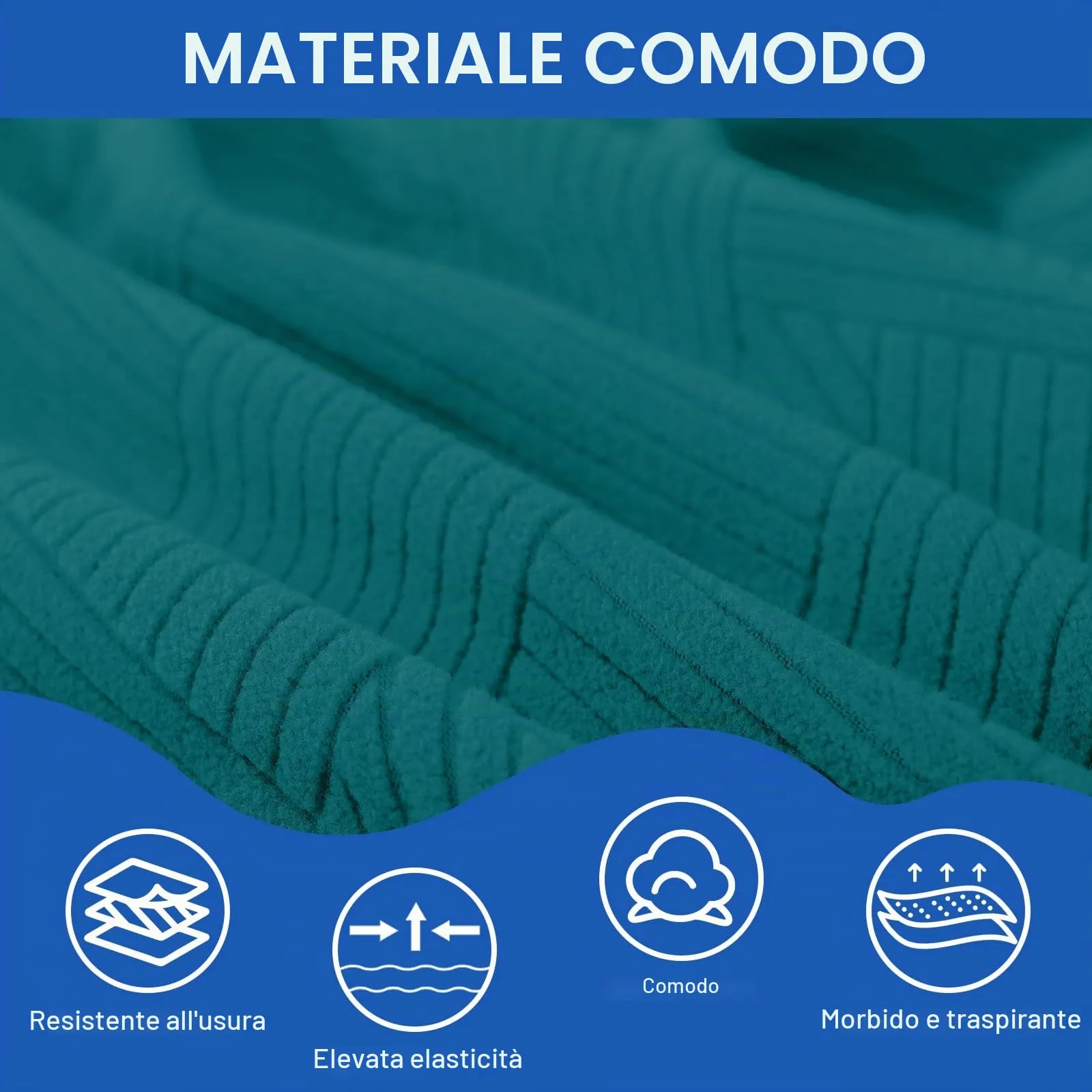 Ystyle Copri Testiera Letto Elasticizzata, 120cm, Blu Pavone - immagine 4