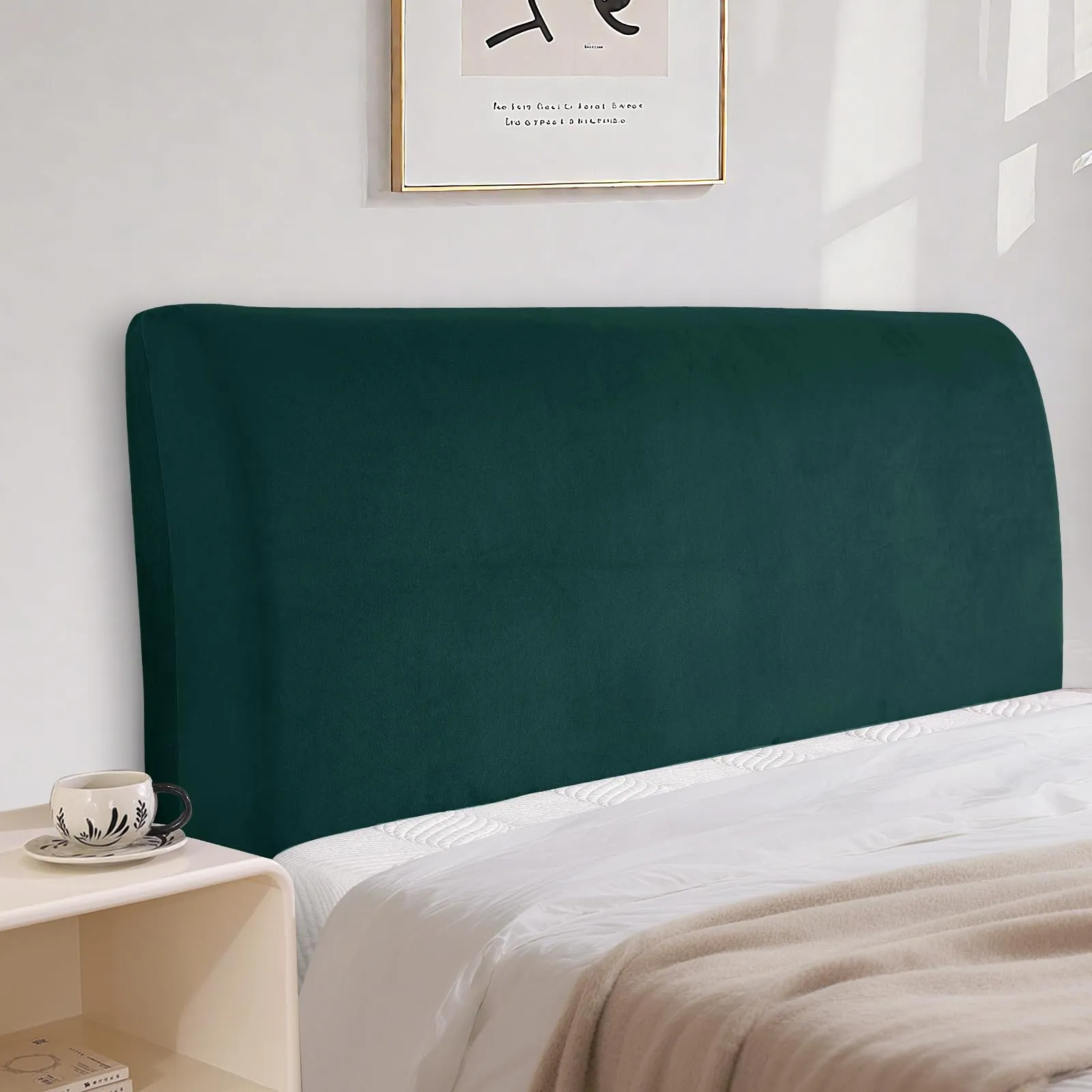 CYCMACO Copri Testata Letto Universale in Velluto, 120cm, Verde Scuro - immagine 1