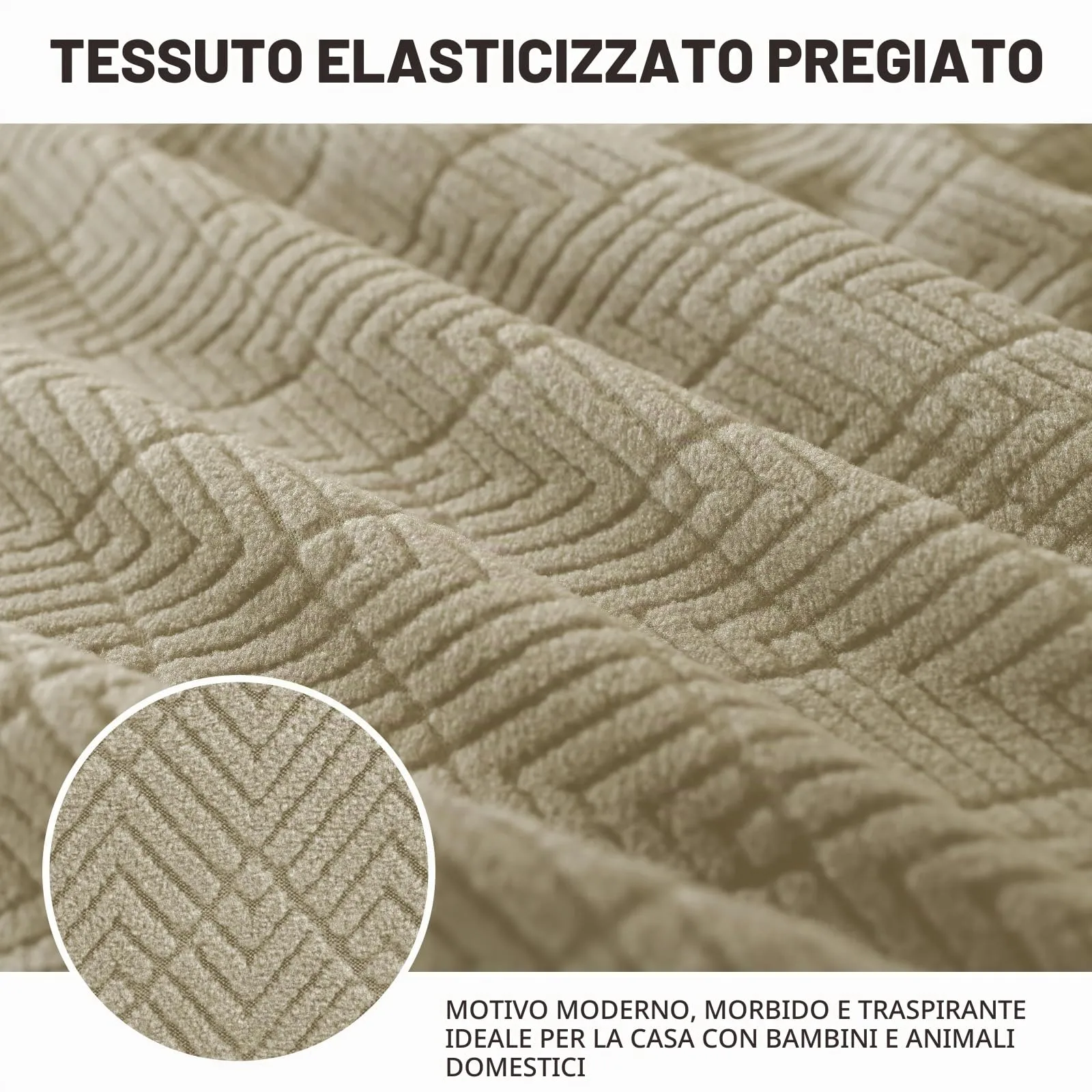 YSTELLAA Copri Testata Letto Singolo Elasticizzata, 120cm, Kaki - immagine 4
