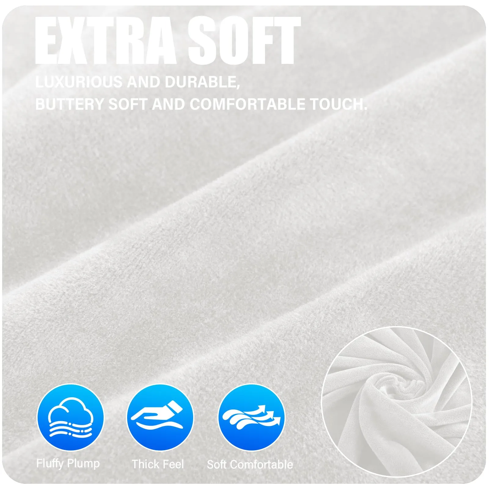 CYCMACO Copri Testata Letto in Velluto Universale, 120cm, Bianco - immagine 4
