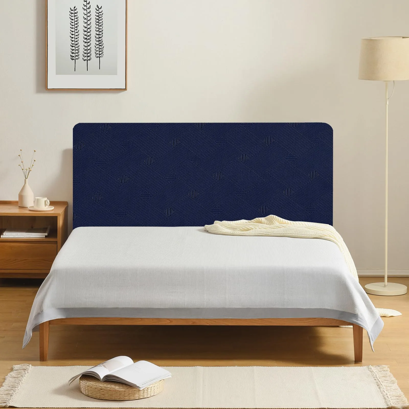 Ystyle Copri Testiera Letto Elasticizzata, 120cm, Blu Scuro - immagine 2