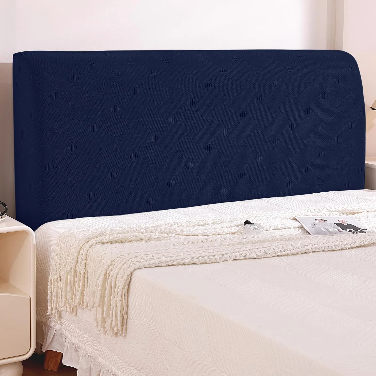 Ystyle Copri Testiera Letto Elasticizzata Matrimoniale, 200cm, Blu Scuro - immagine 1