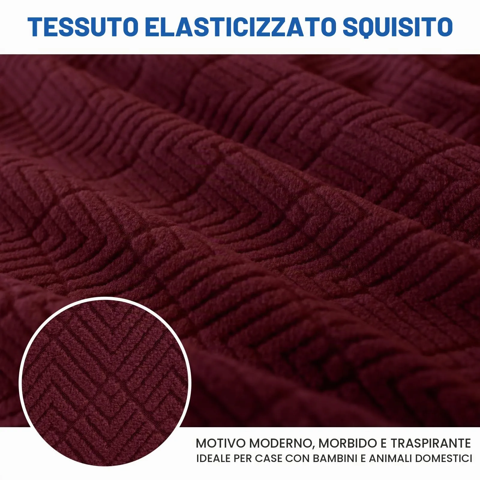 YSTELLAA Copri Testata Letto Singolo Elasticizzata 120cm, Bordeaux - immagine 4