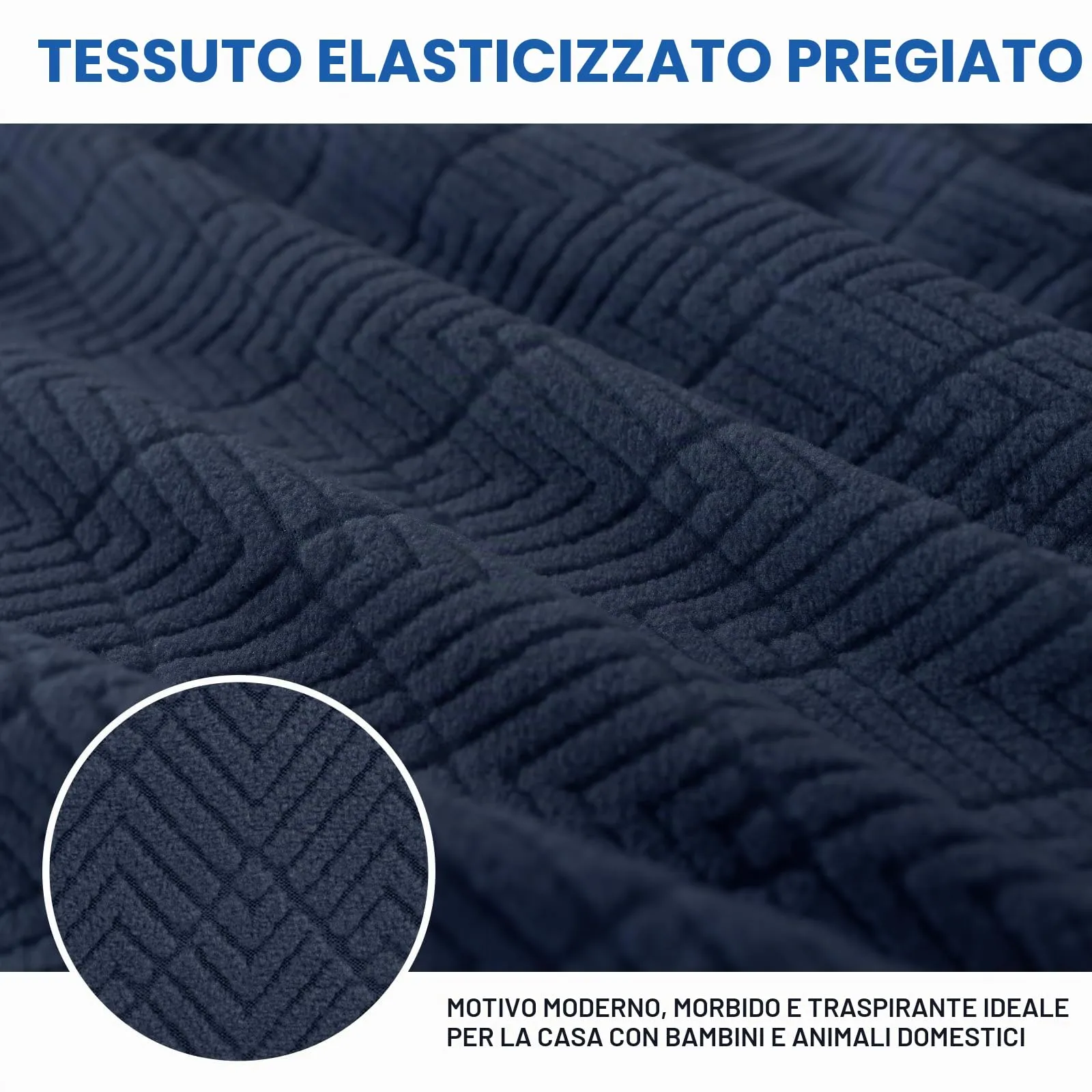 YSTELLAA Copri Testata Letto Singolo, 120cm, Elasticizzata e Lavabile, Blu Scuro - immagine 4