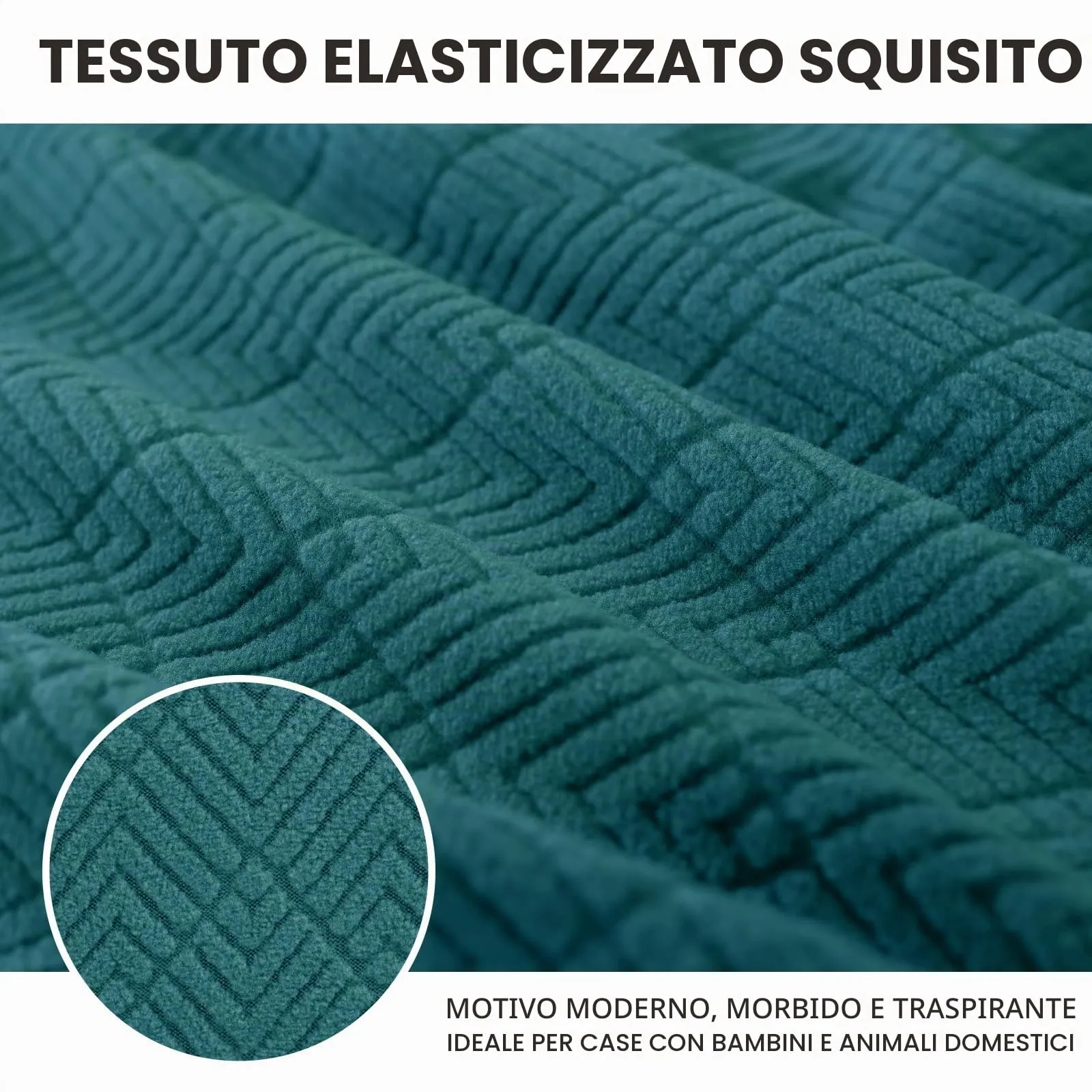 YSTELLAA Copri Testata Letto Matrimoniale Elasticizzato, 150cm, Verde Scuro - immagine 4